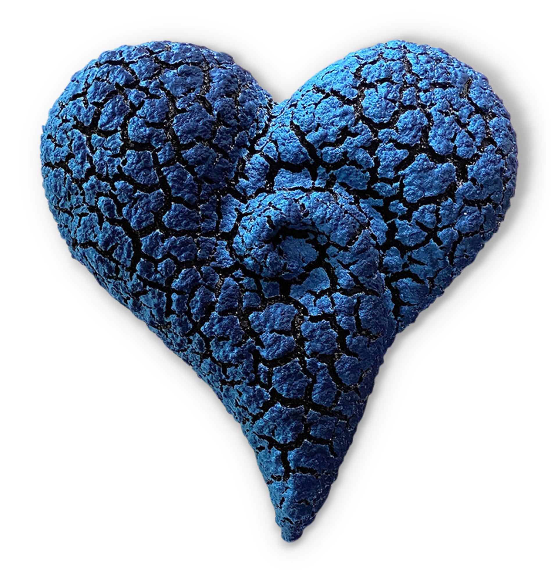 Turquoise Blue and Sapphire Swirled Lichen Heart by Randy O'Brien