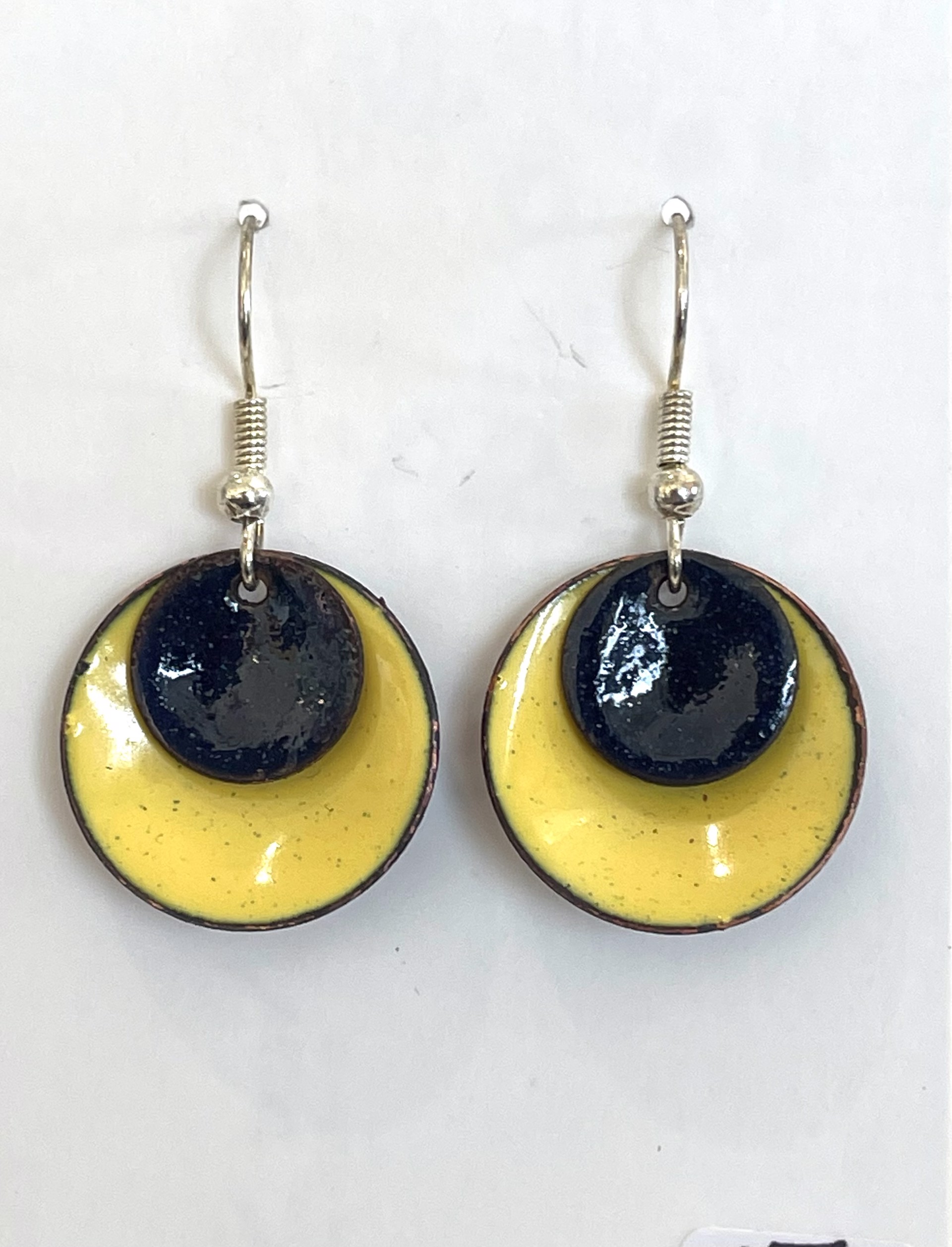 CT 1.1 Double Dots Black and Yellow Earrings by Cathy Talbot