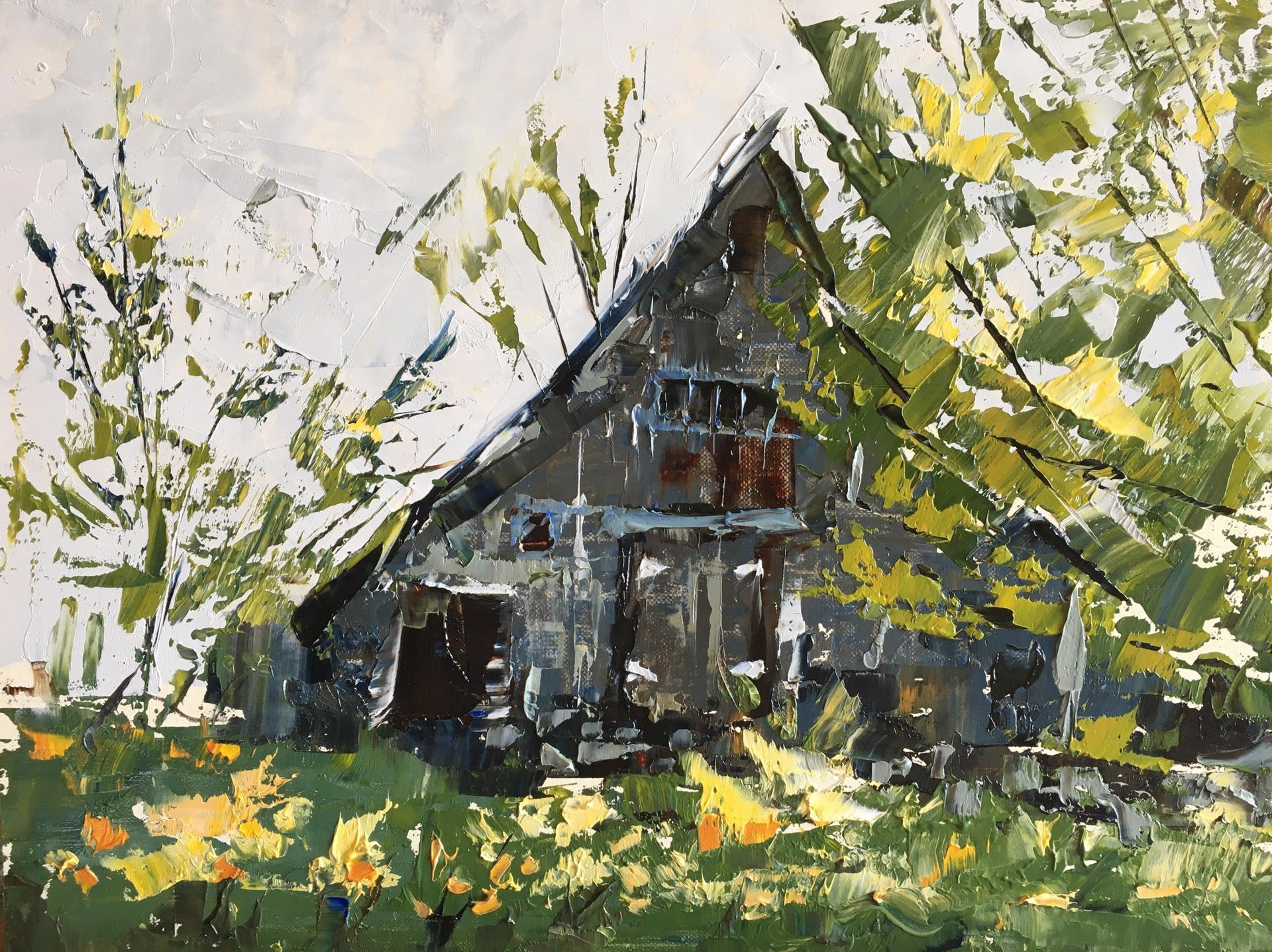 Gray Barn in Spring by Sandra Pratt