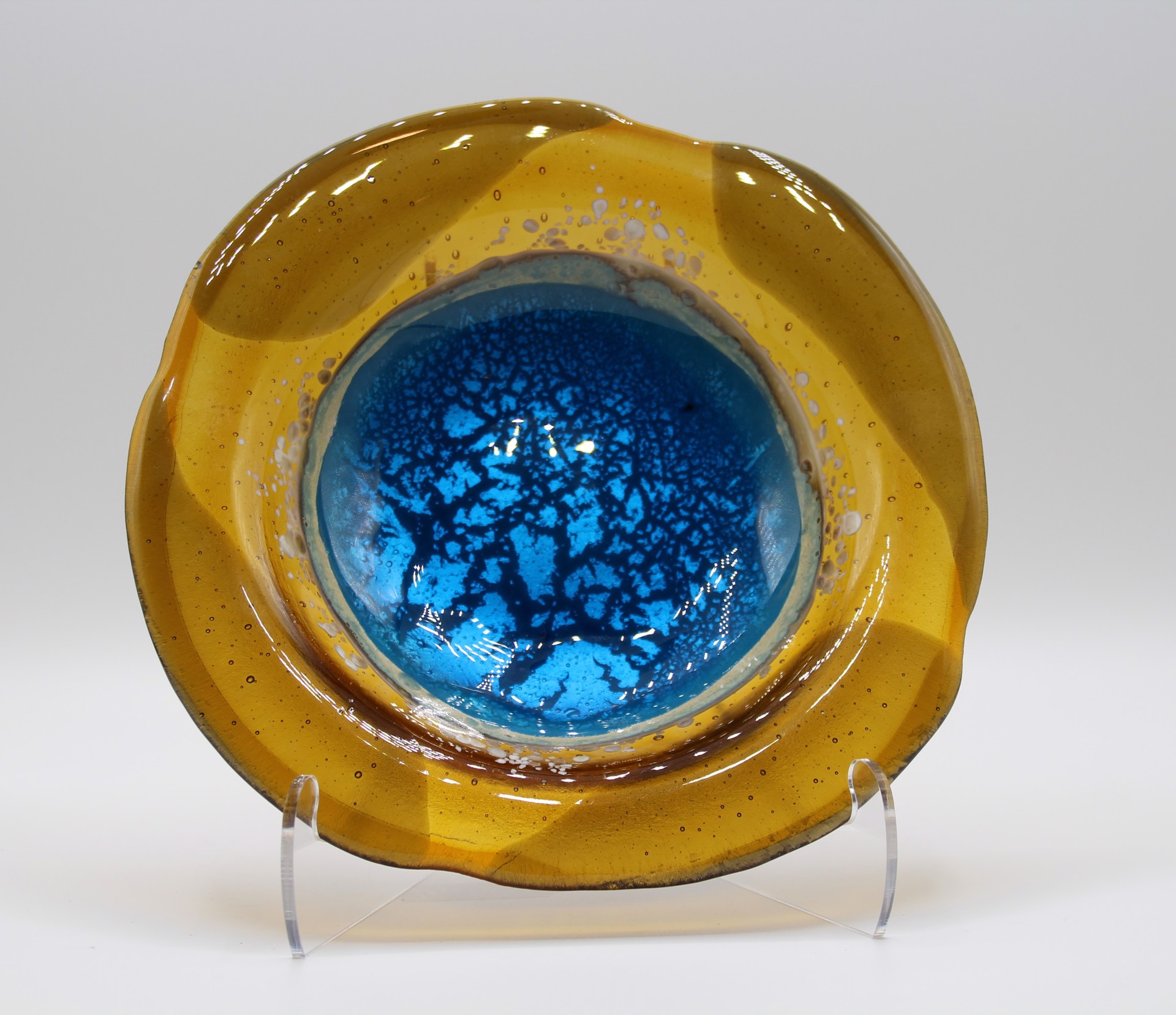 Thermal Puddle - Light 8" Bowl by Kathy Burk