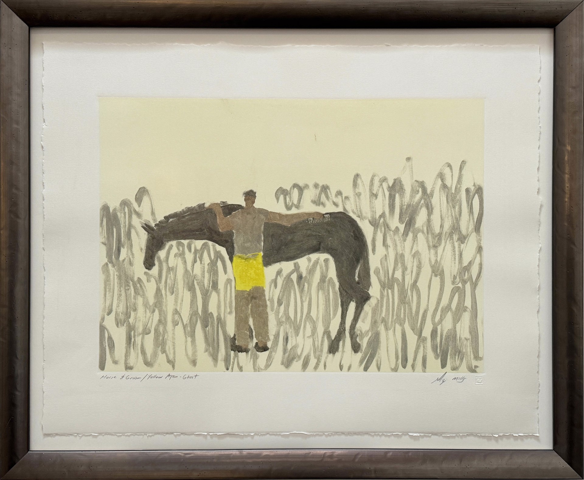 Horse and Groom/ Yellow Apron by Gigi Mills