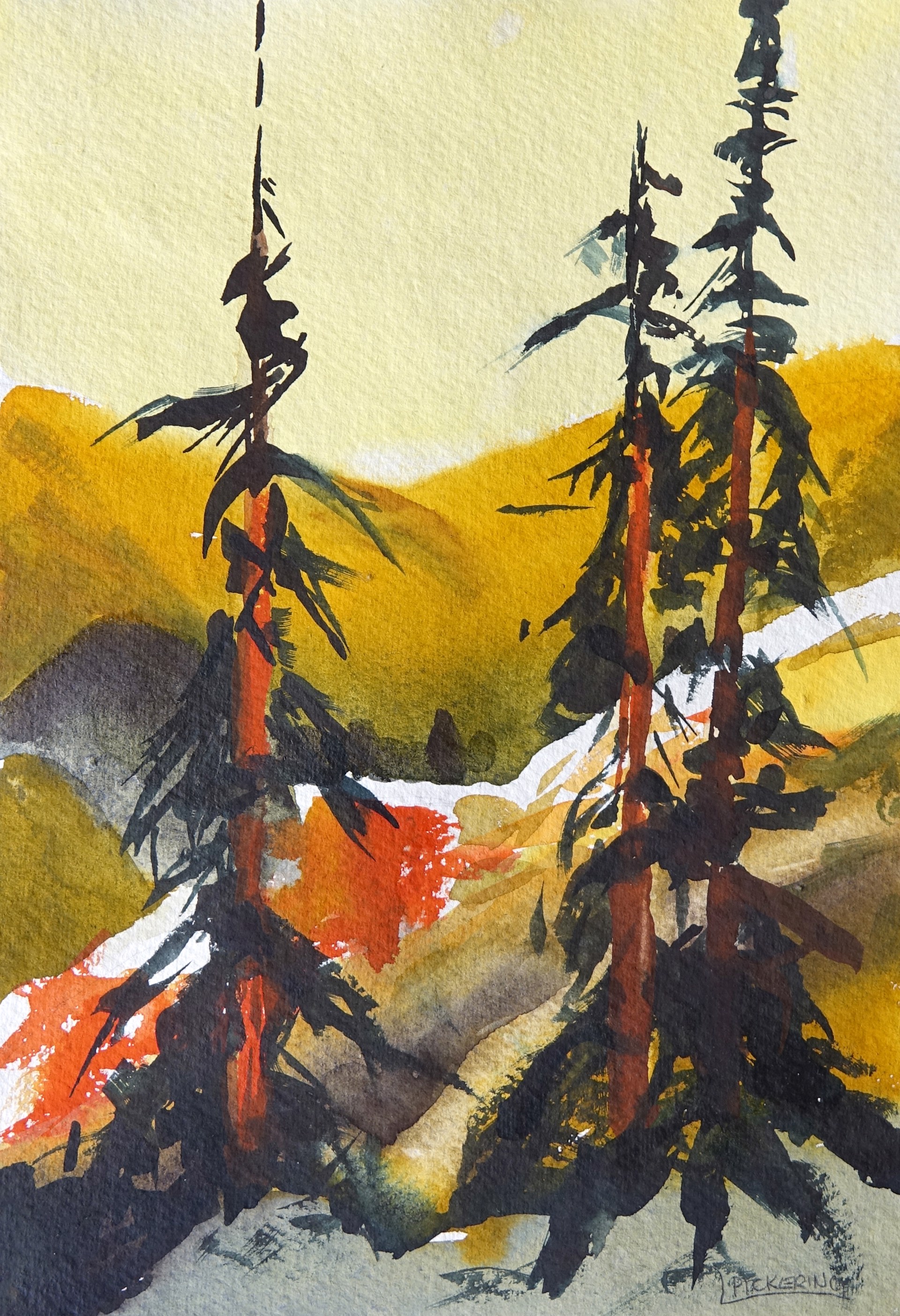 Hot Mountain Day (after Quiller) by Laura Pickering