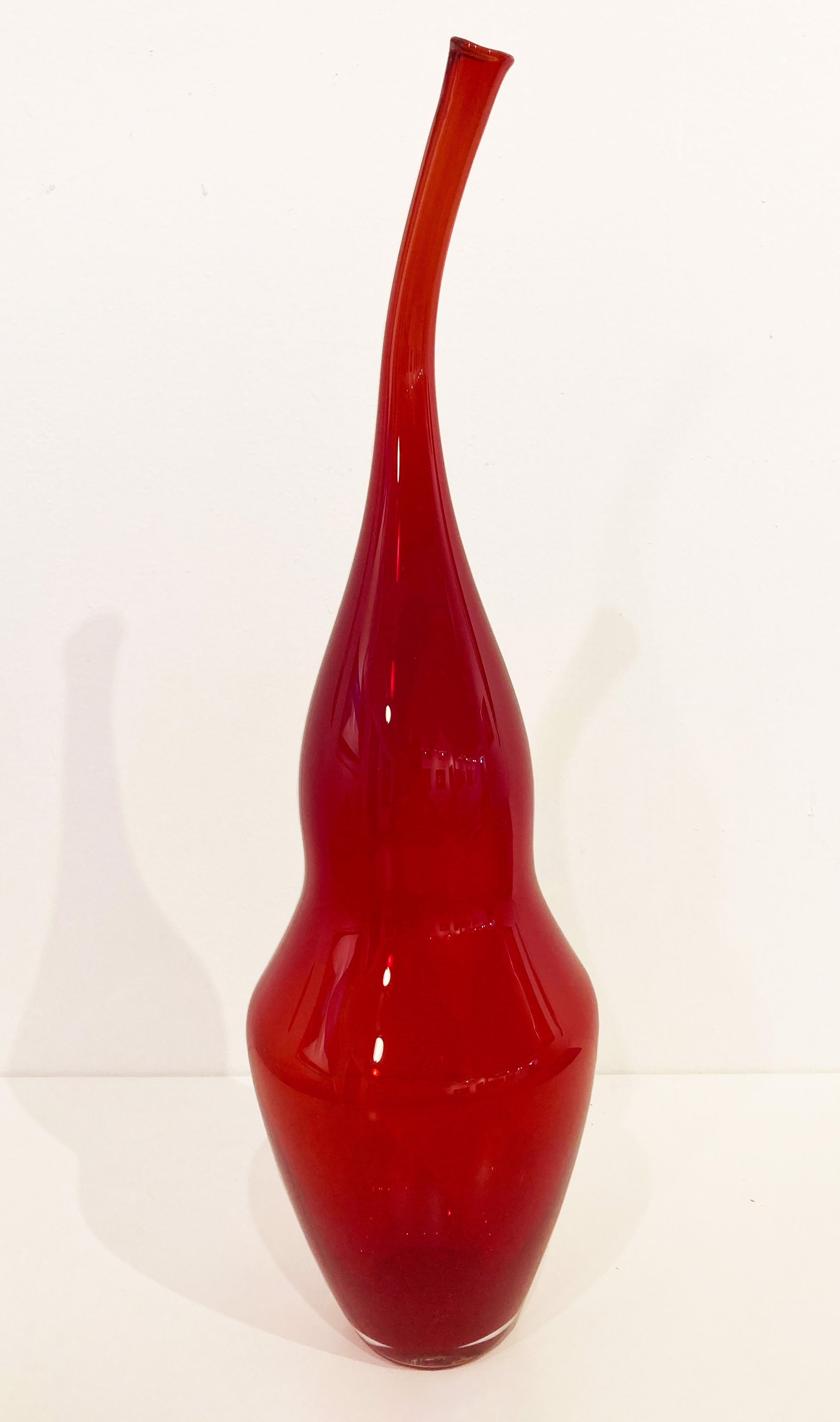 Cherry Red Piccolo Silhouette Bottle by Michael Moran