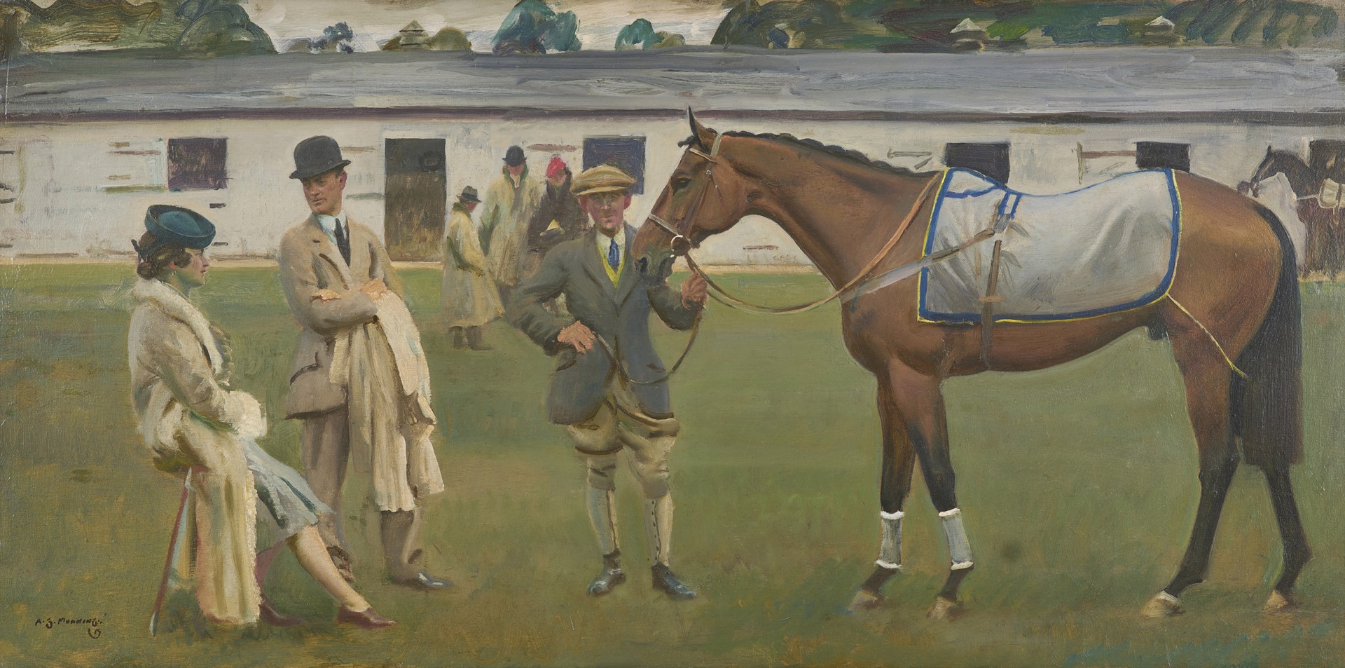 Kempton Park Stables by Sir Alfred James Munnings
