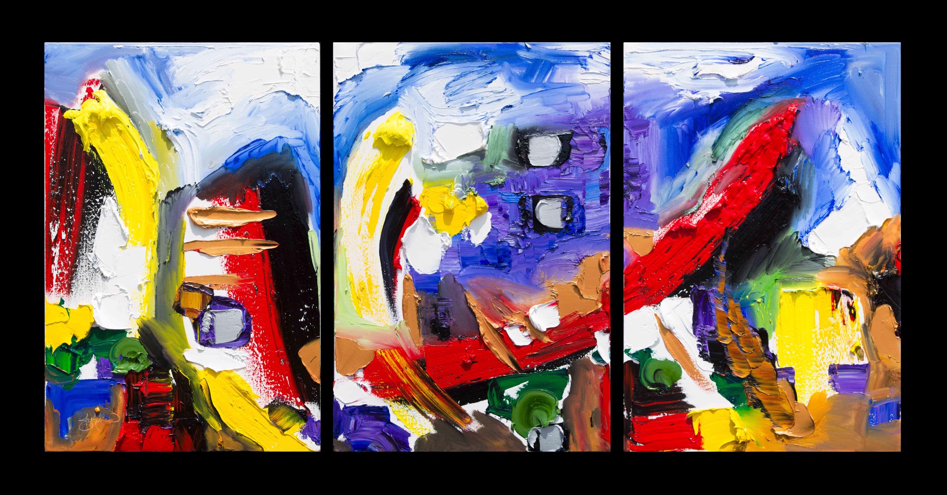 The Red Arc Triptych by JD Miller