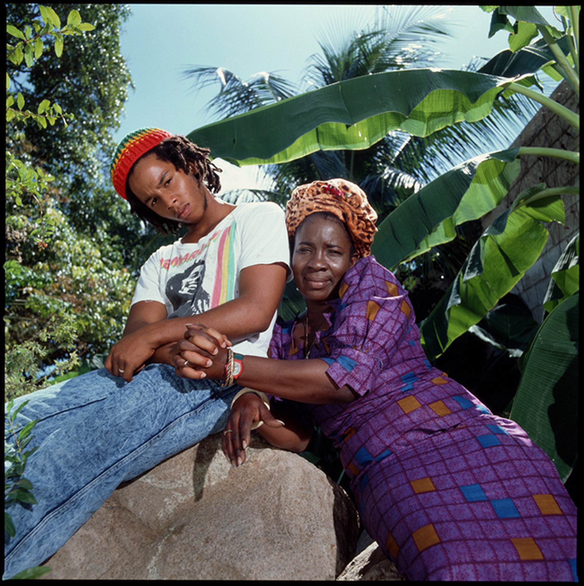 88011 Ziggy Marley With Rita Marley 1988 Color by Timothy White