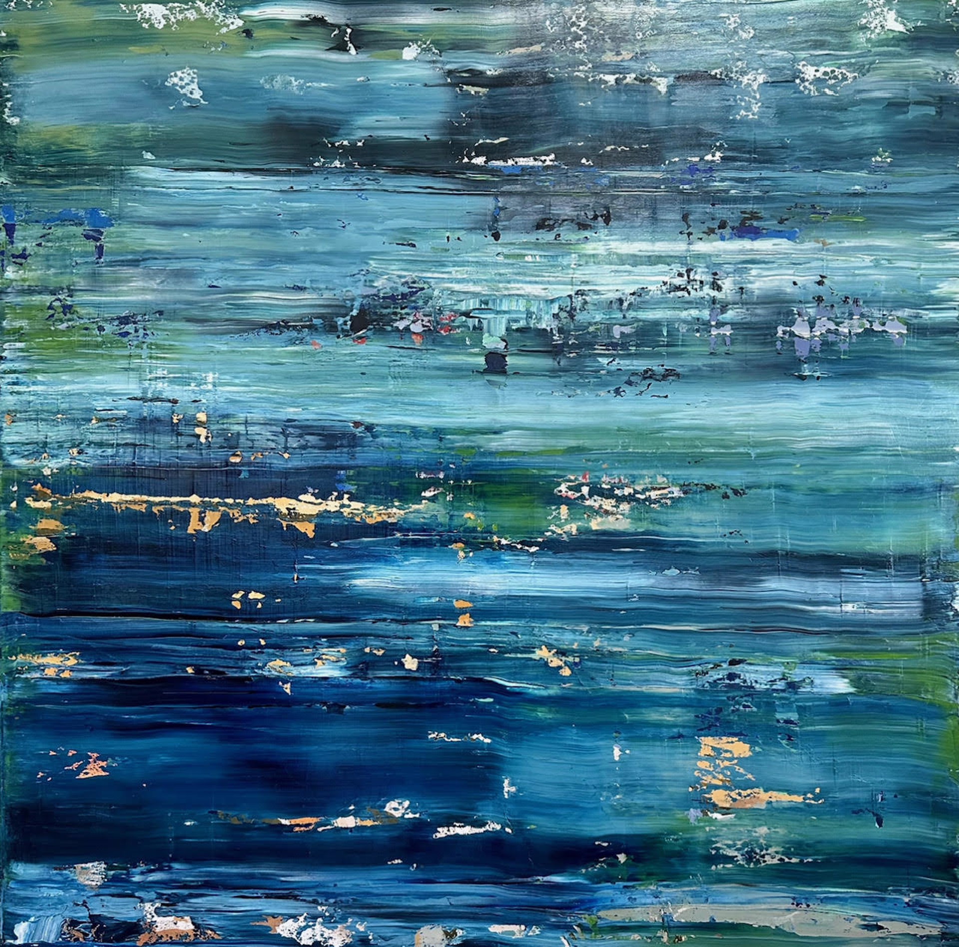Aqua Abstract by Anita Lewis