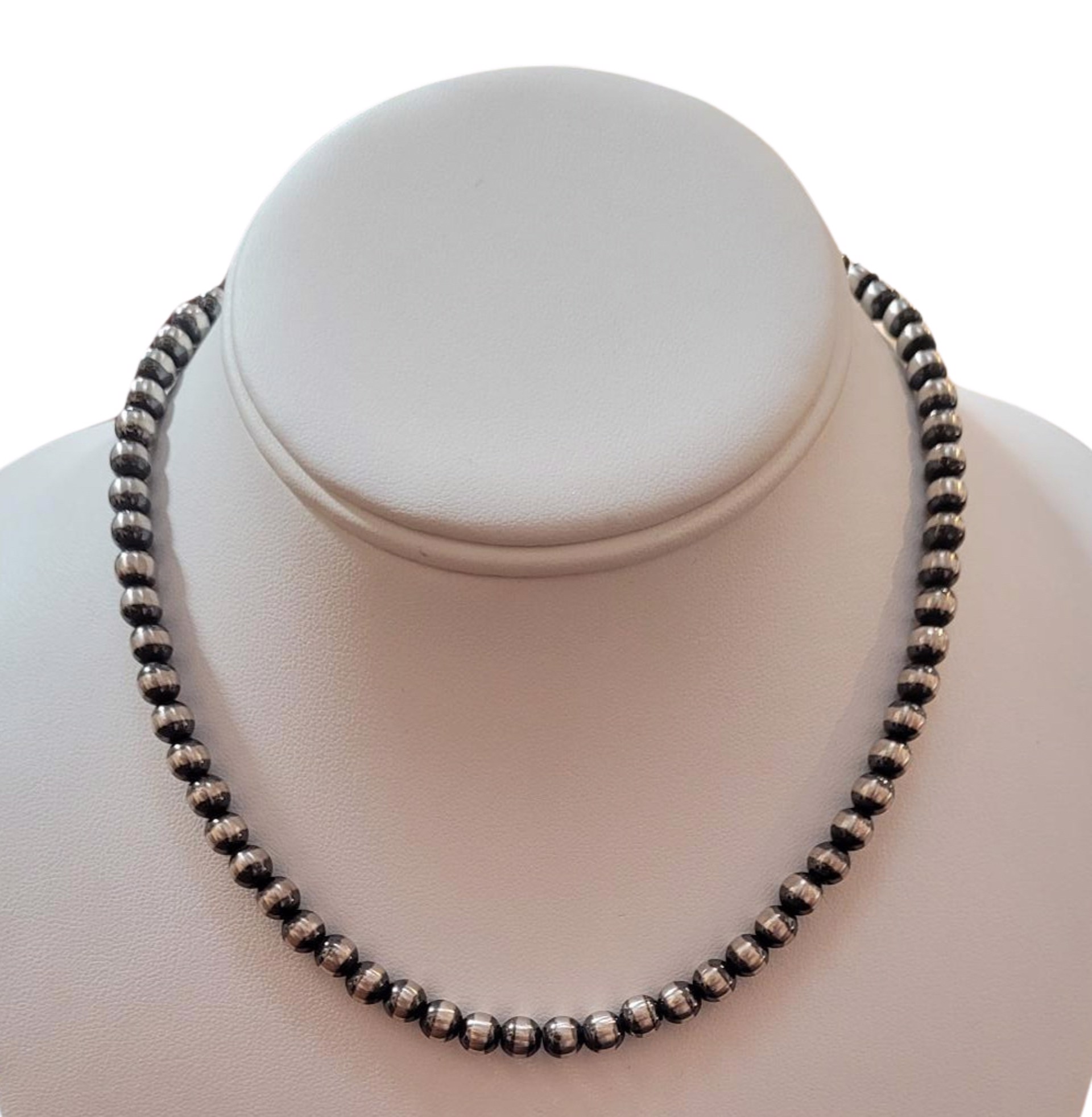 Necklace -  Sterling Silver Pearls 16" 6mm by Indigo Desert Ranch - Jewelry
