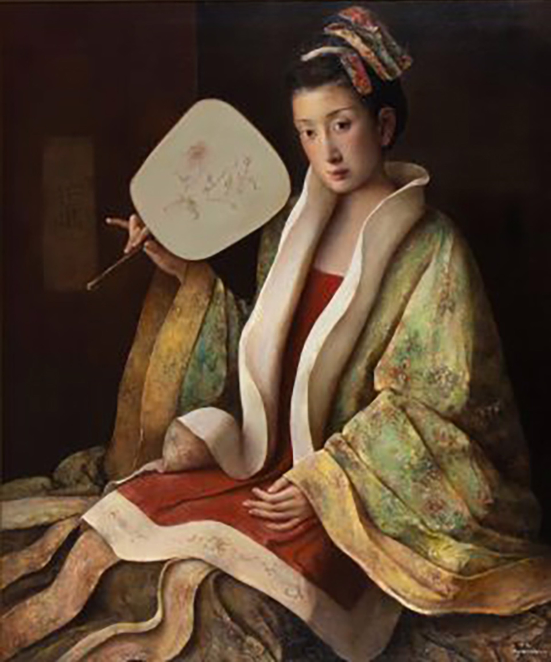 Woman with Fan by Wei Min Tang