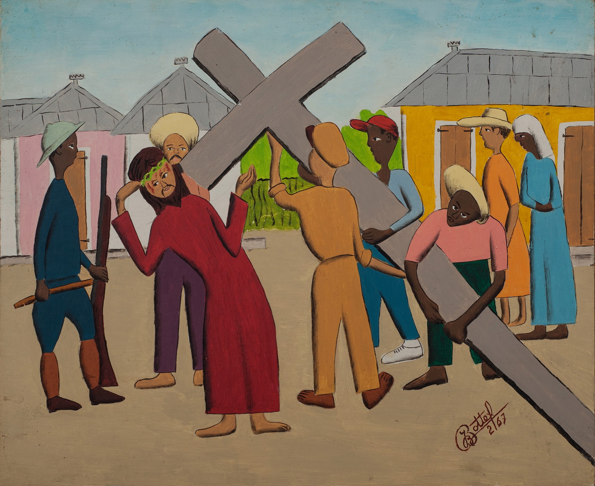 Holding the cross #4-3-96GSN by Jean-Baptiste Bottex (Haitian, 1918-1979)