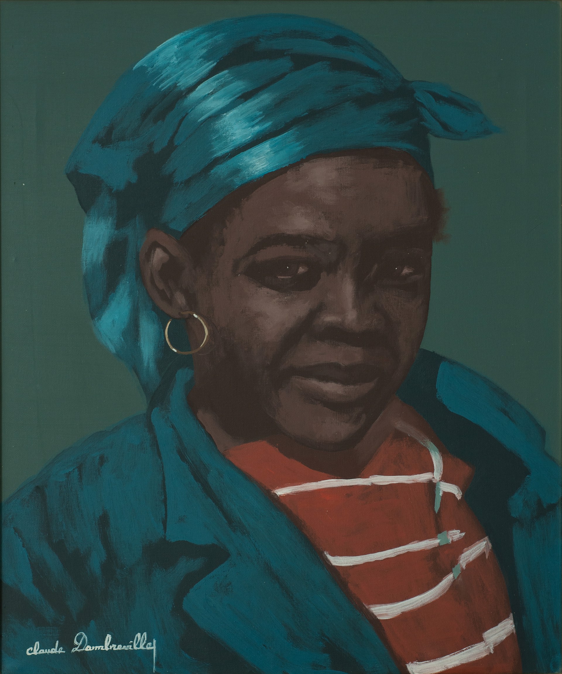 Portrait of a Black Woman #58-3-96GSN by Claude Dambreville (Haitian, 1934-2021)