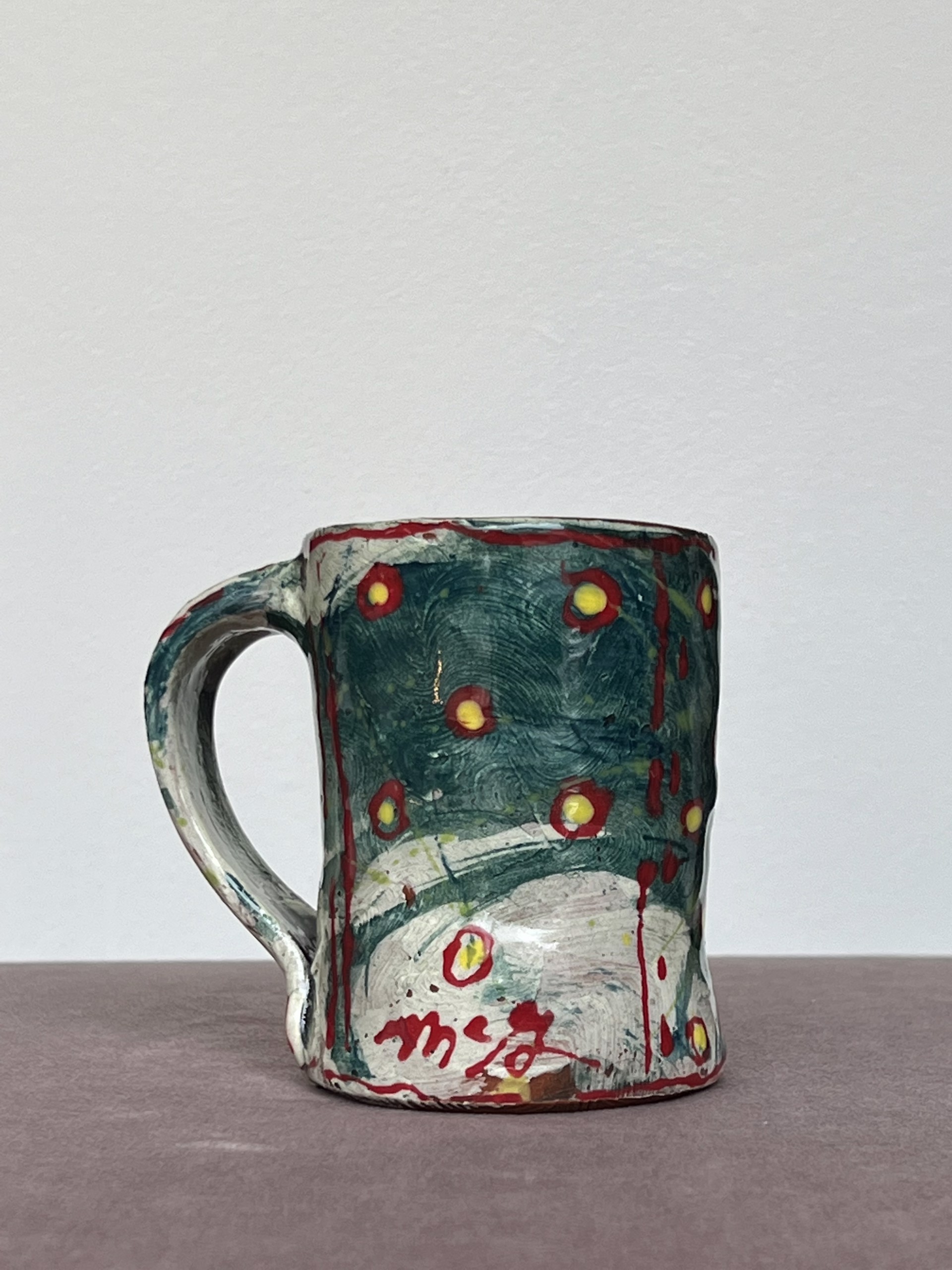 Teal & Red Mug No. 1 by Susan McGilvrey