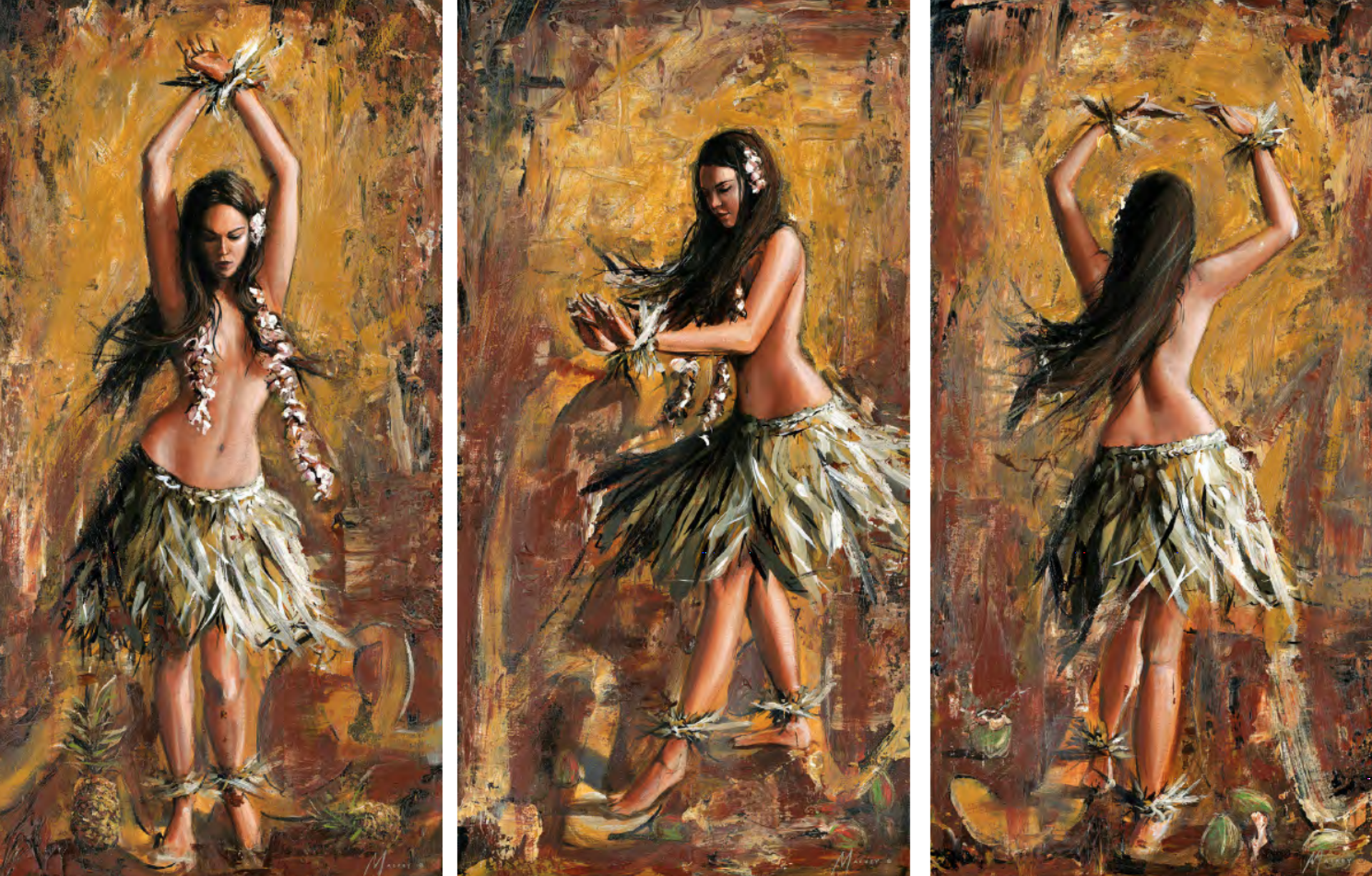 Hula Triptych by Shawn Mackey