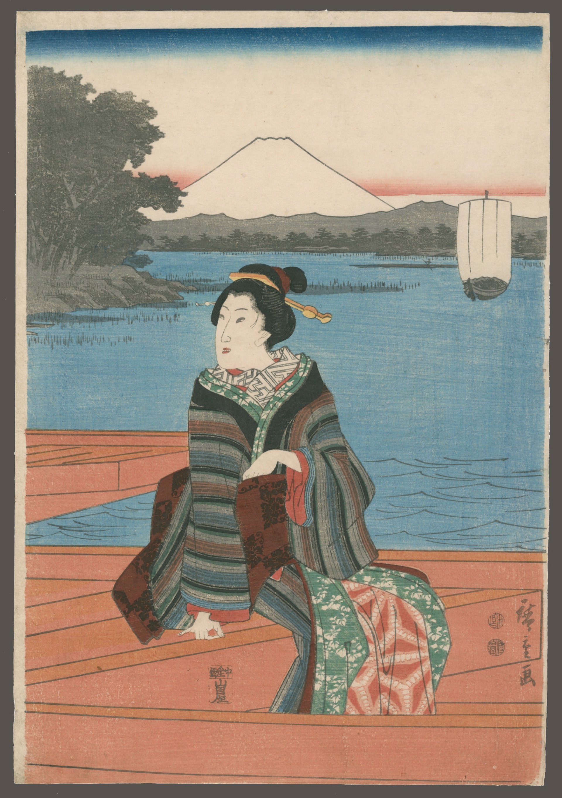 View of Rokugo Passage by Hiroshige