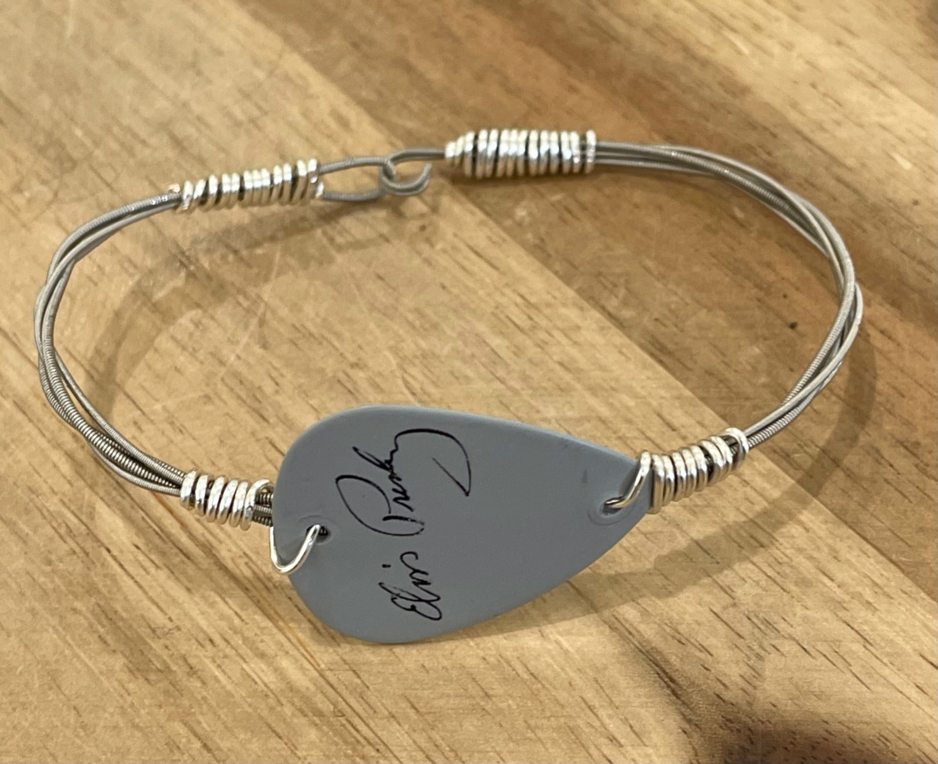 Grey Elvis Guitar Pick Bracelet by String Thing Designs