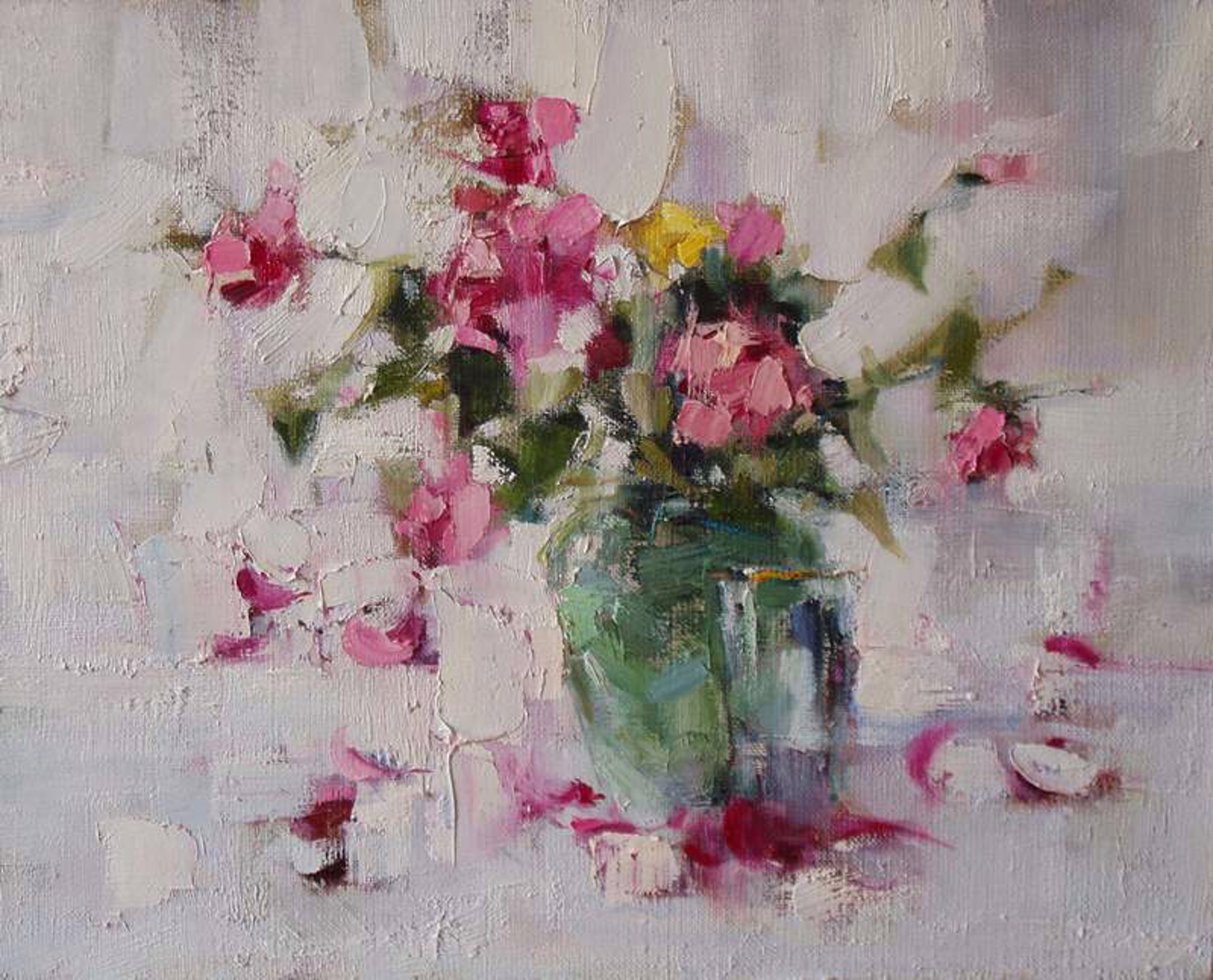 Flowers in a Green Vase by Yana Golubyatnikova