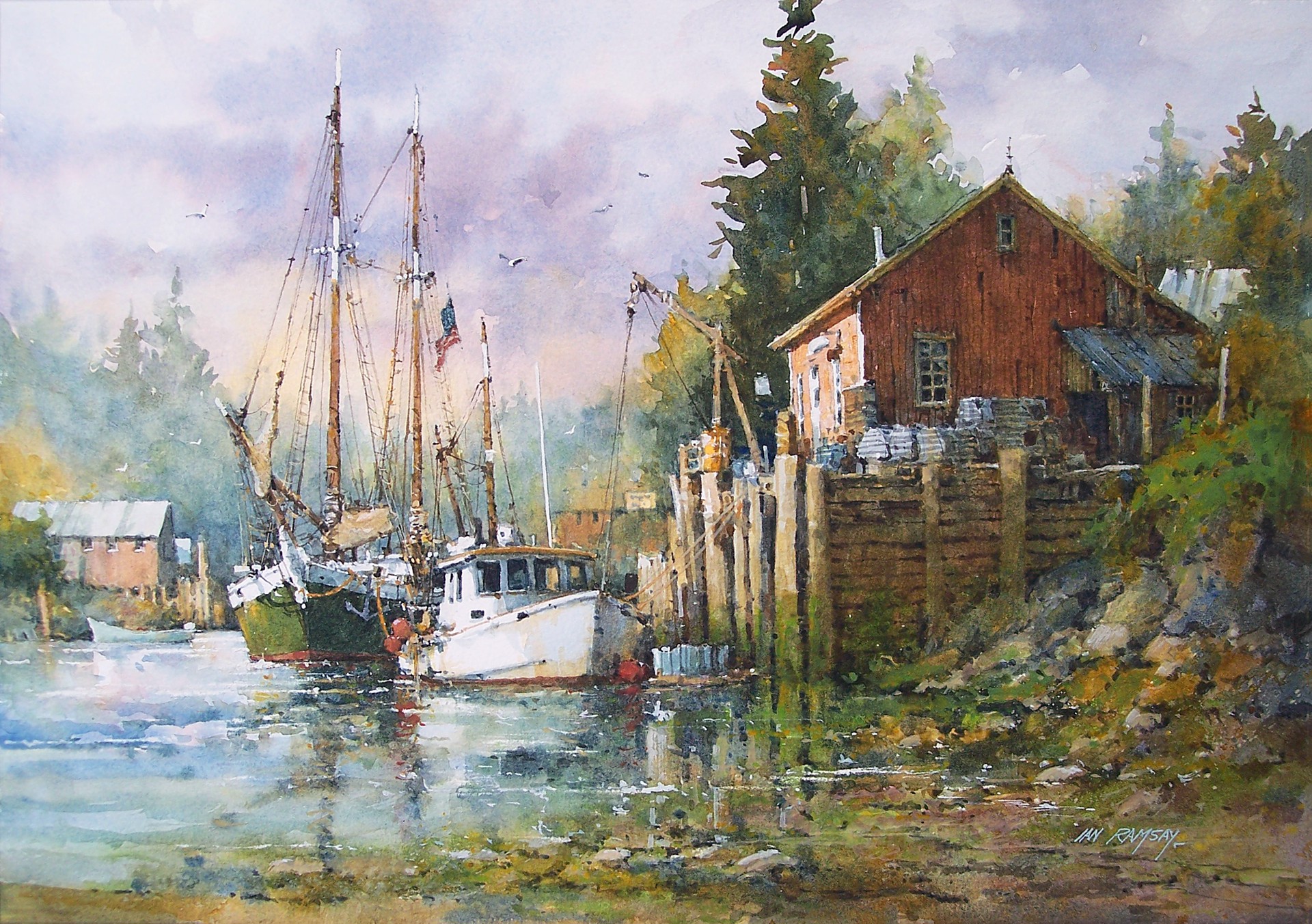 Penobscot River Dock by Ian Ramsay