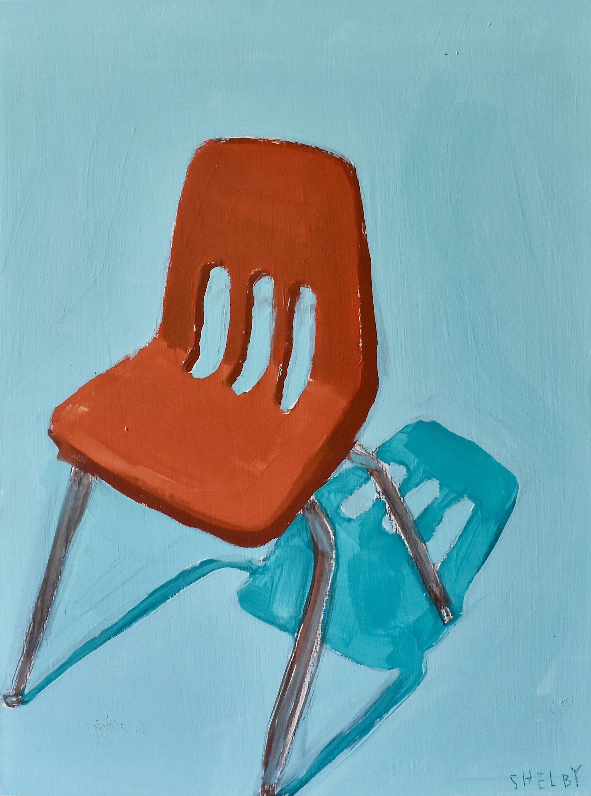 Red School Chair by Shelby Monteverde