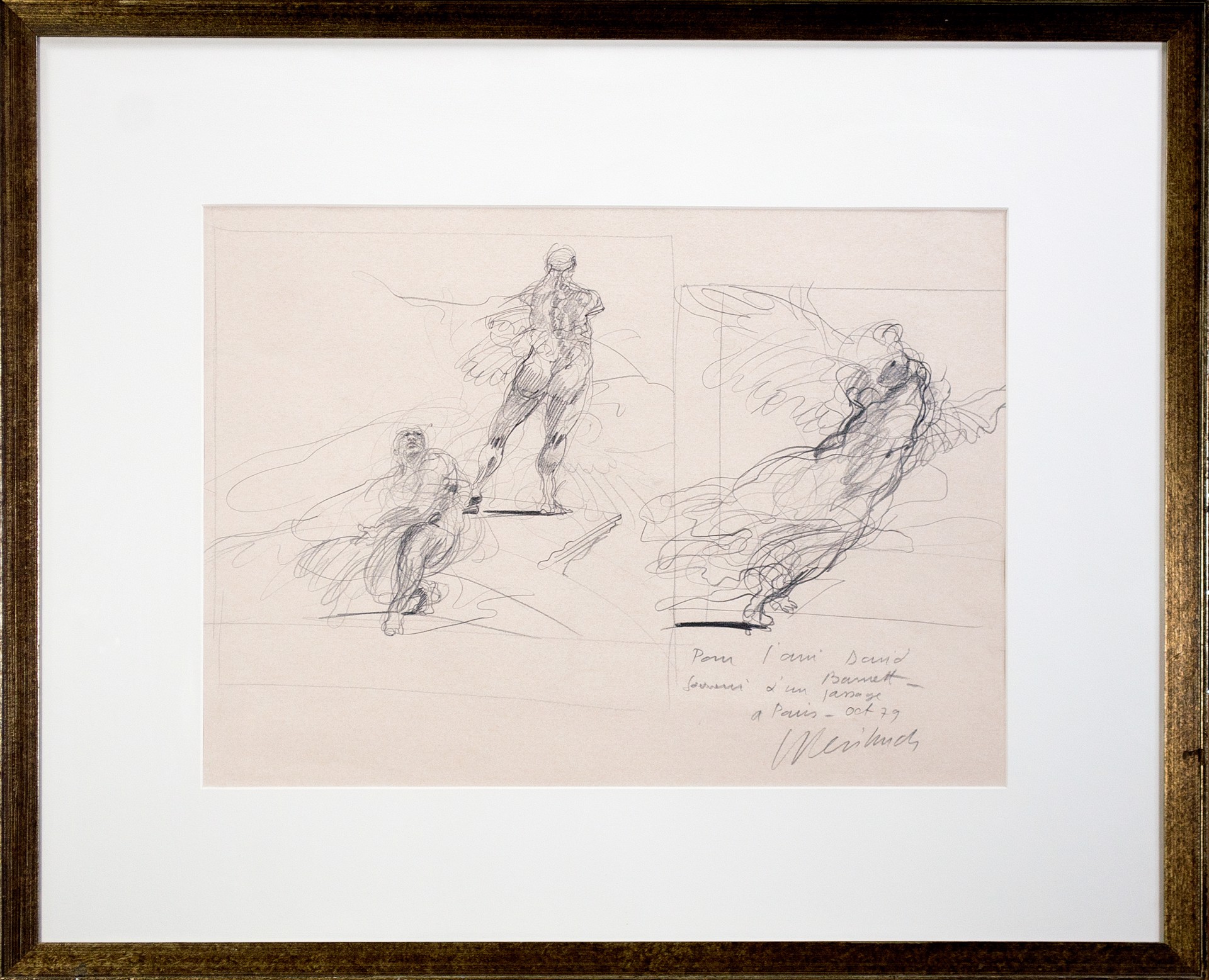 Three Studies (Seated Figure, Venus de Milo, Winged Victory of Samothrace) by Claude Weisbuch