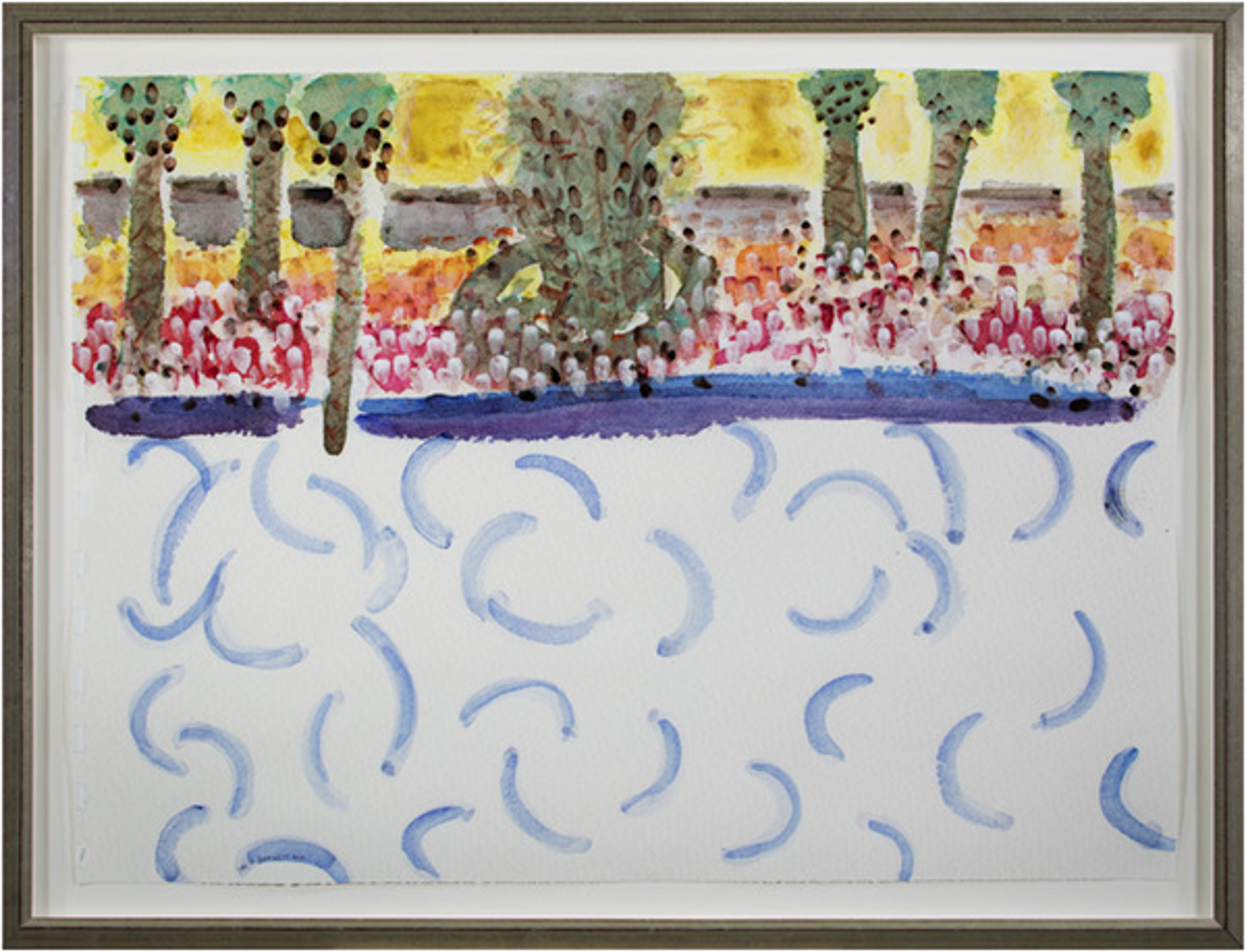 Homage to David Hockney - Sun & Water Spots on My Glasses by the Pool by David Barnett