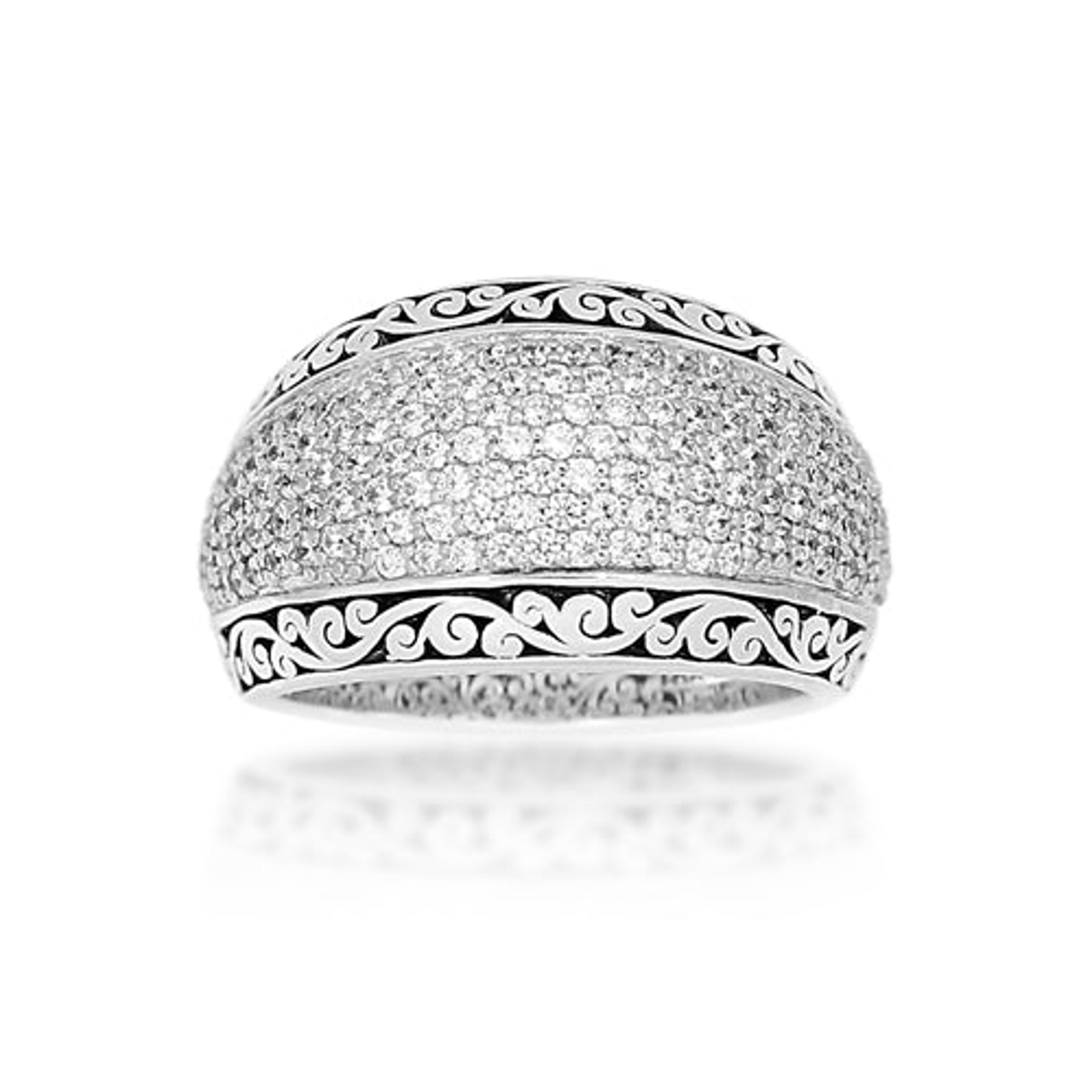 1003 Signature Scroll Diamond Tapered Band (SO) by Lois Hill