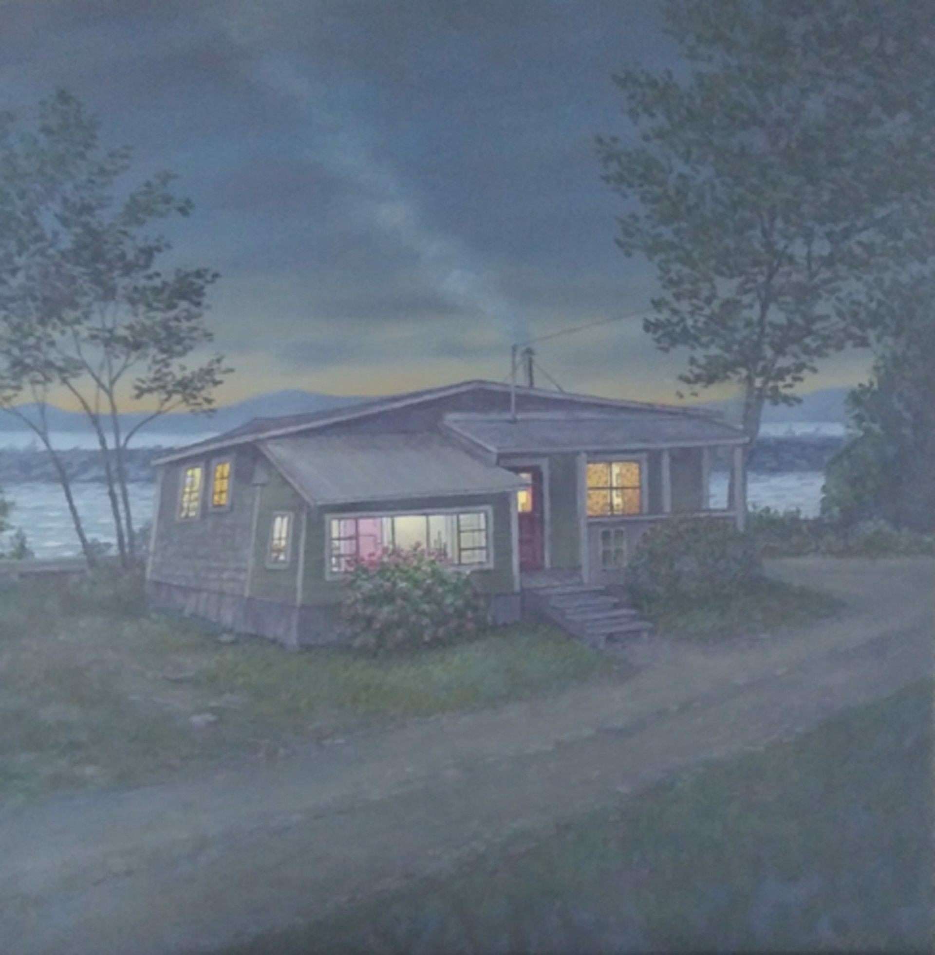 Alderbrook Scow House Shack in Evening by Roger McKay