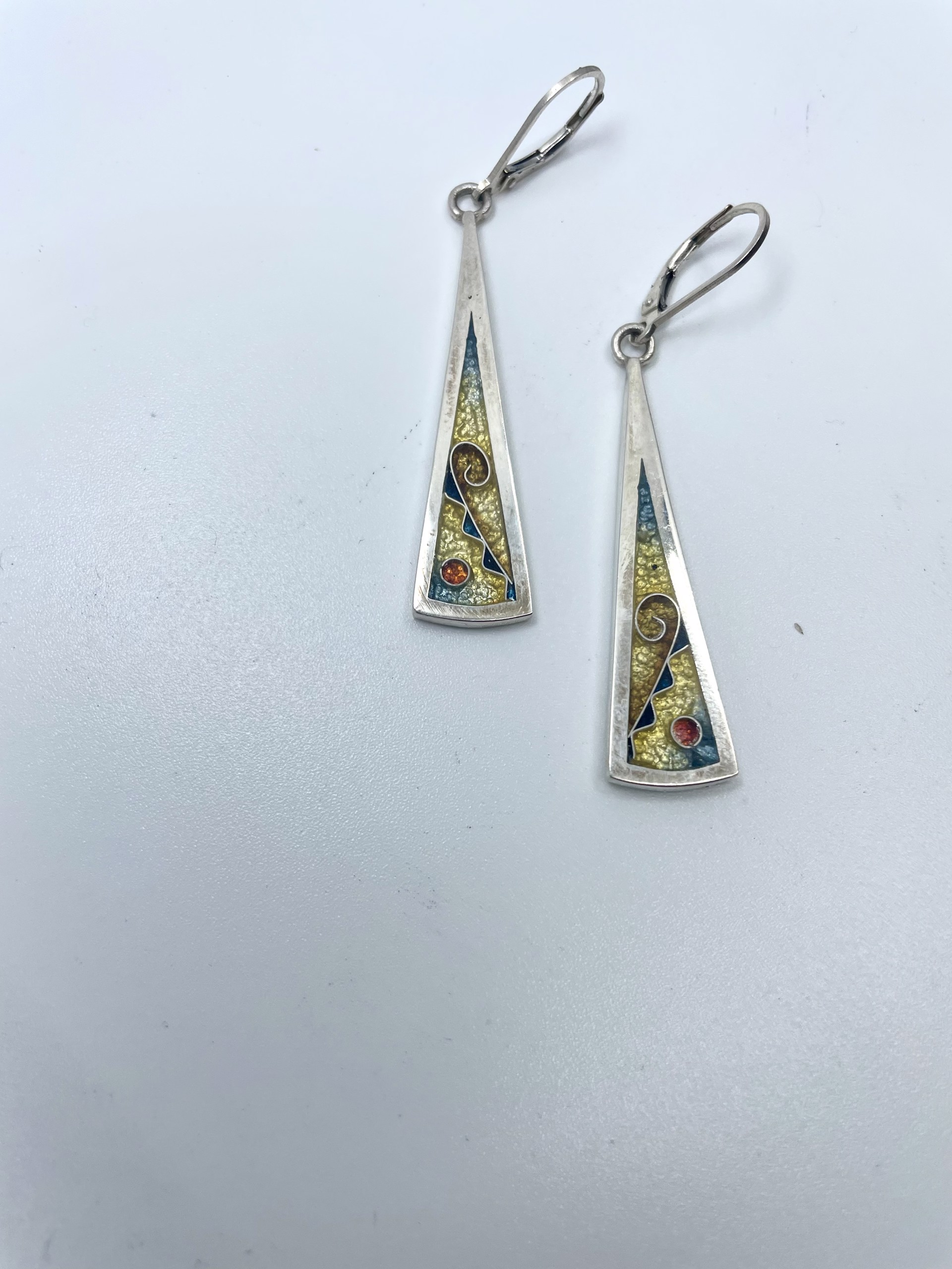 2219 Long Triangle Earrings Earth by Lanni