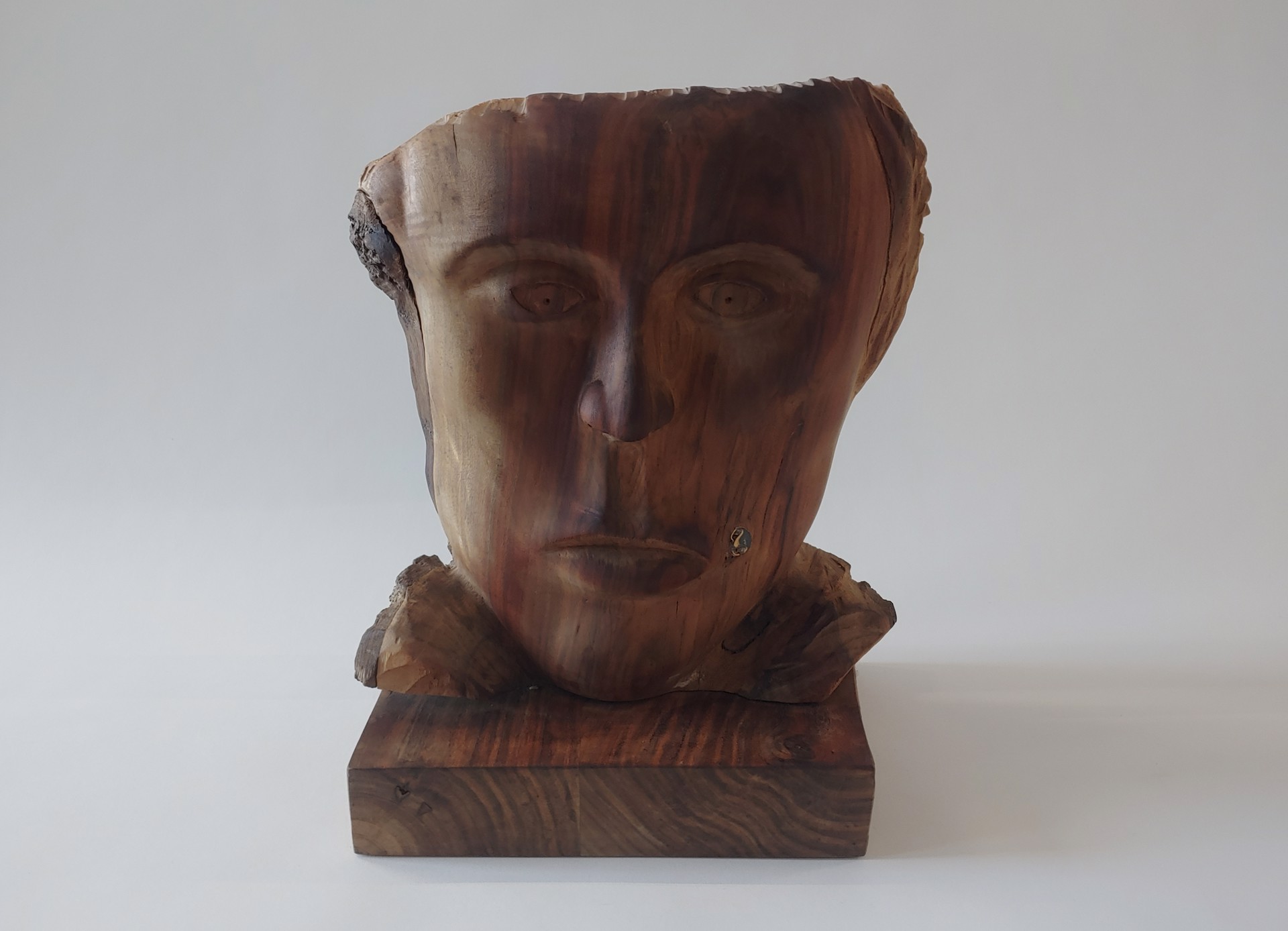 Adam -Walnut Head - Wood Sculpture by David Amdur