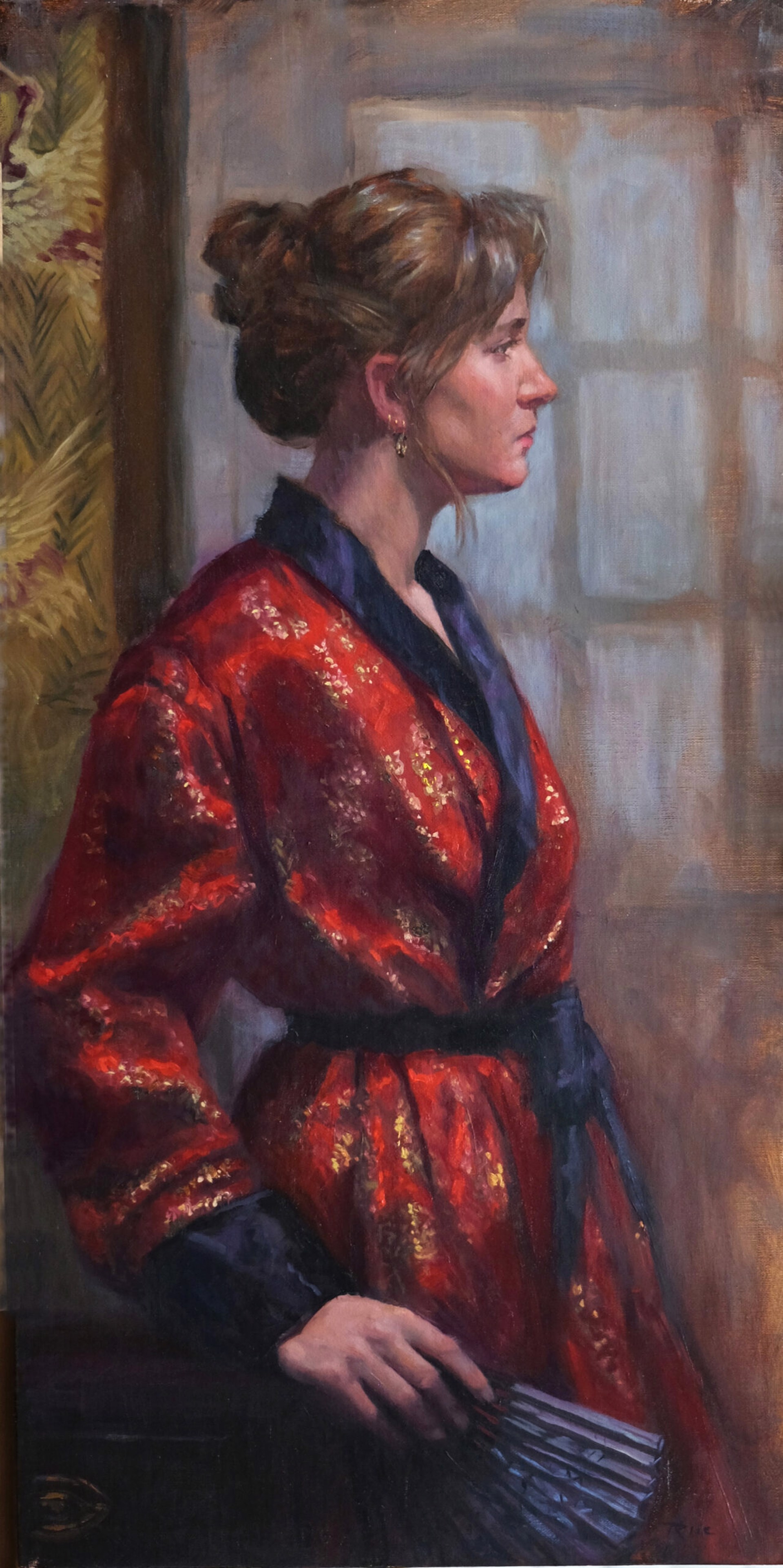 Patricia McMahon Rice "The Red Kimono" by Oil Painters of America