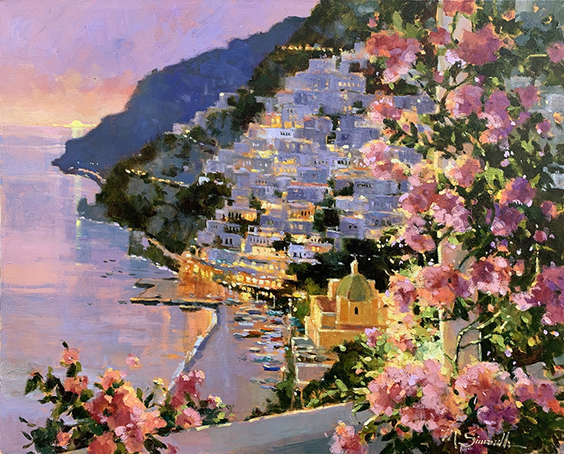 Dusk in Positano by Marilyn Simandle