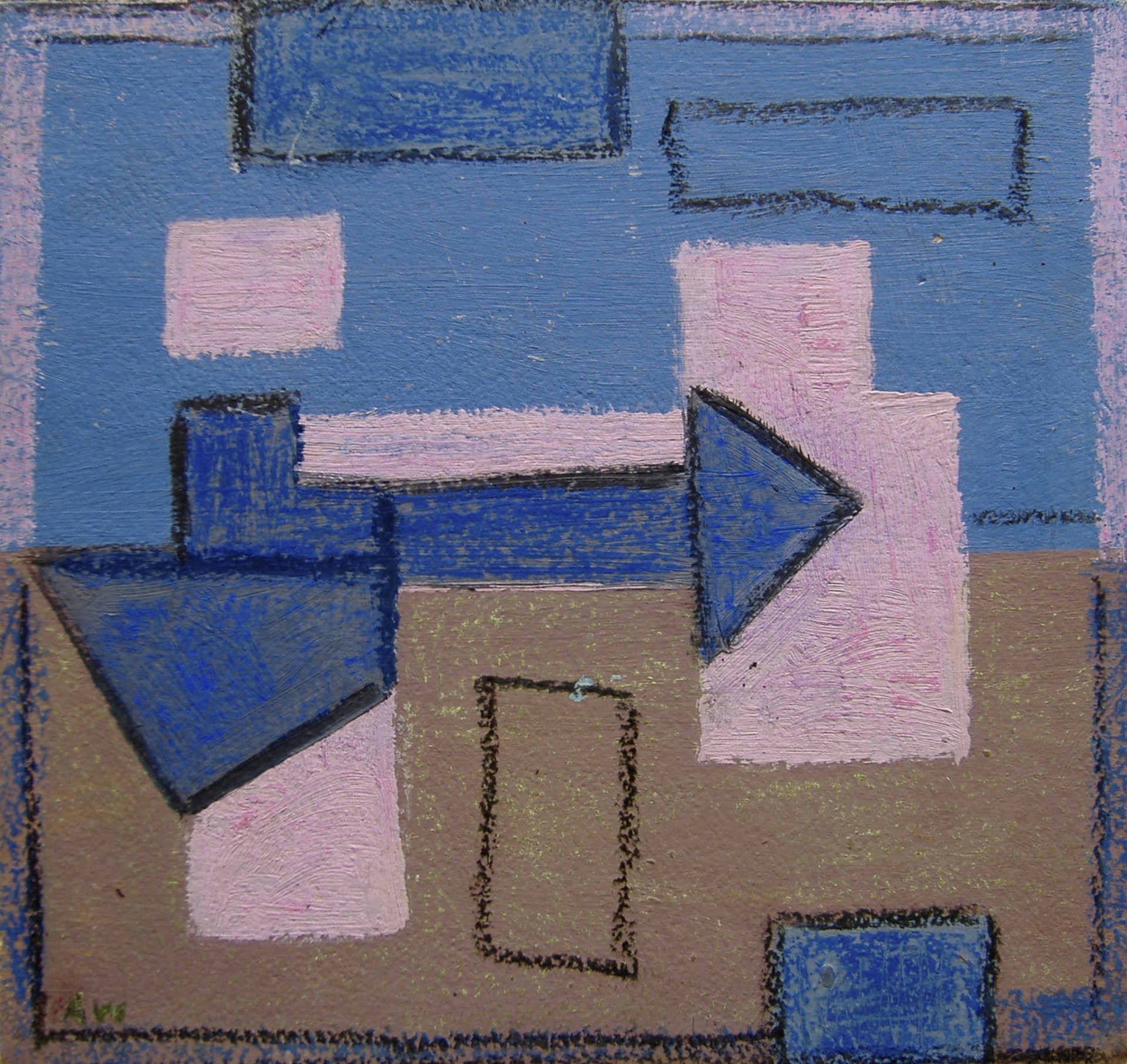 Abstract (Pink and Blue) by Agnes Weinrich
