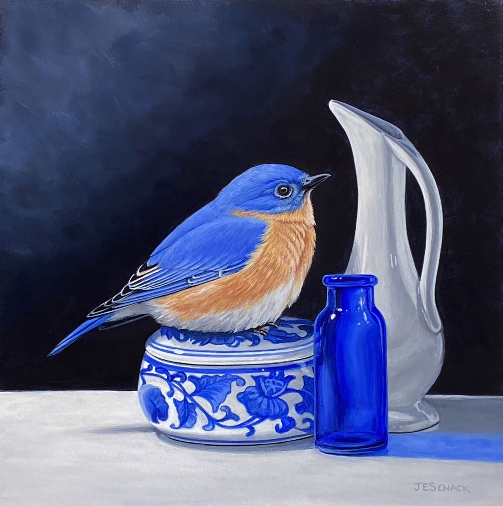 Bluebird with Vase by J.Elaine Senack