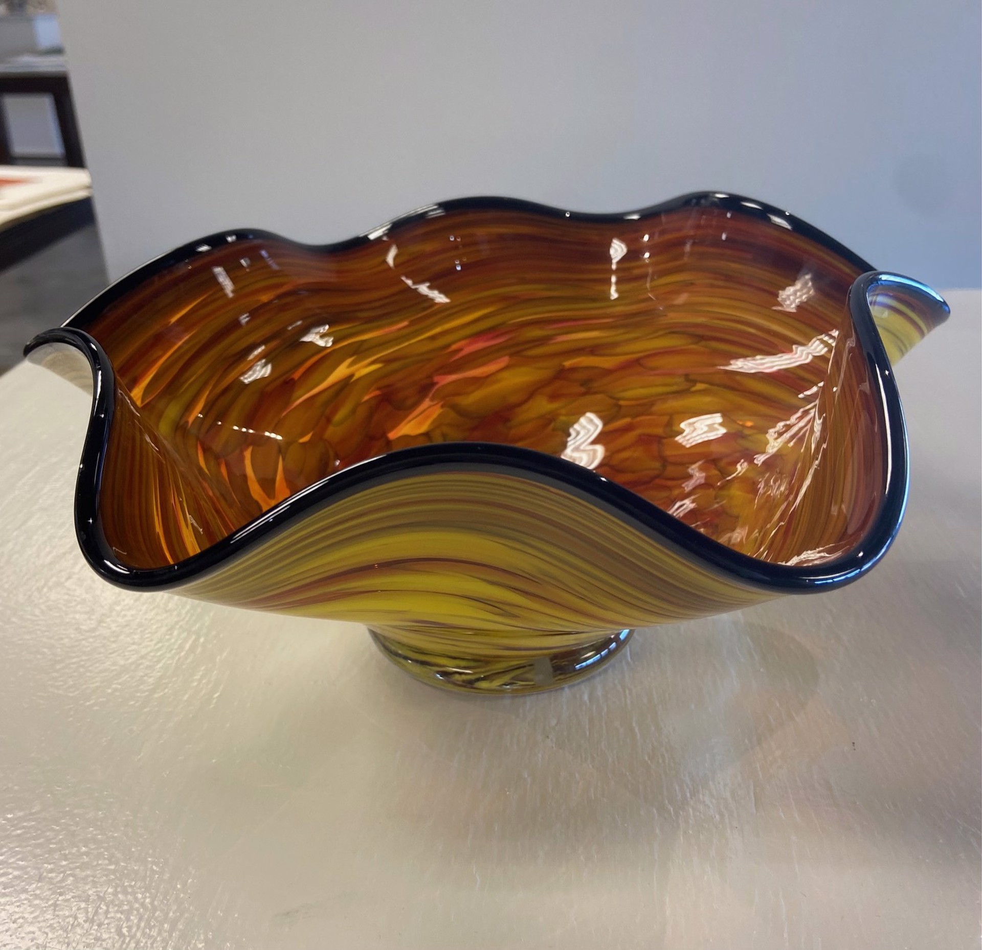 Scallop Bowl Autumn  in Vermont by AlBo Glass