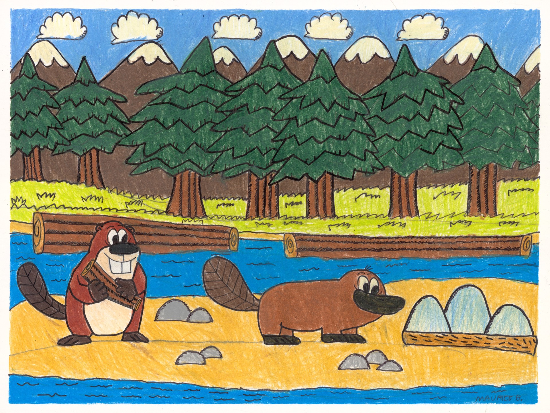 Platypus and Beaver by Maurice Barnes