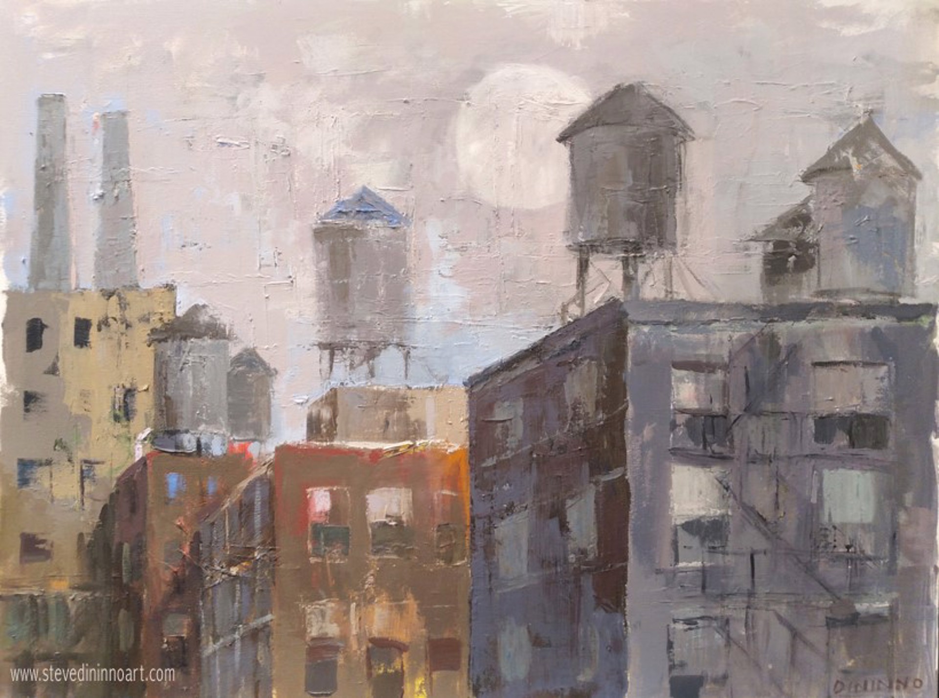 City and Water Towers by Steve Dininno
