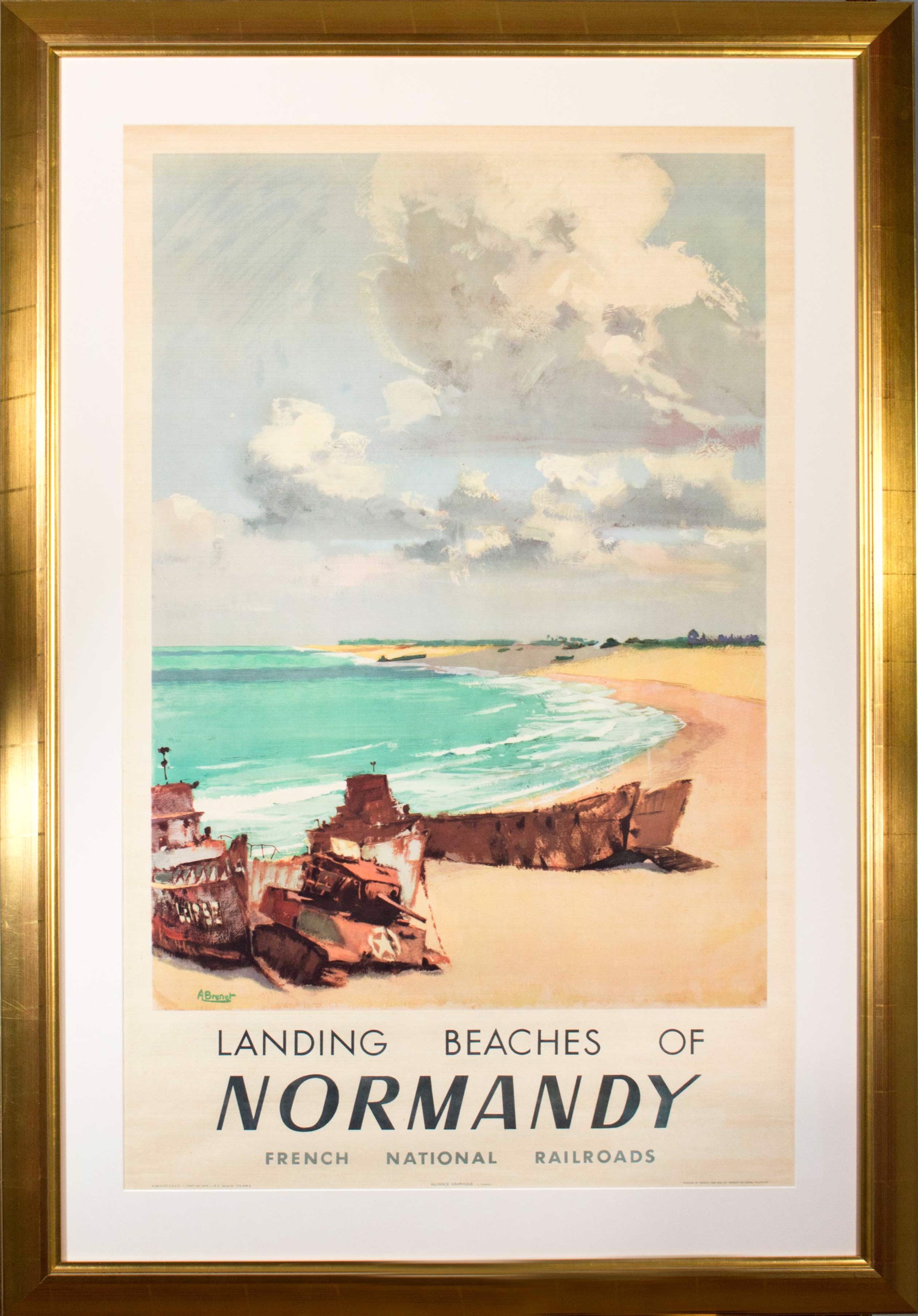 Landing Beaches of Normandy, French National Railroads (Societe Nationale des Chemins de Fer Francais) by Albert Victor Eugene Brenet