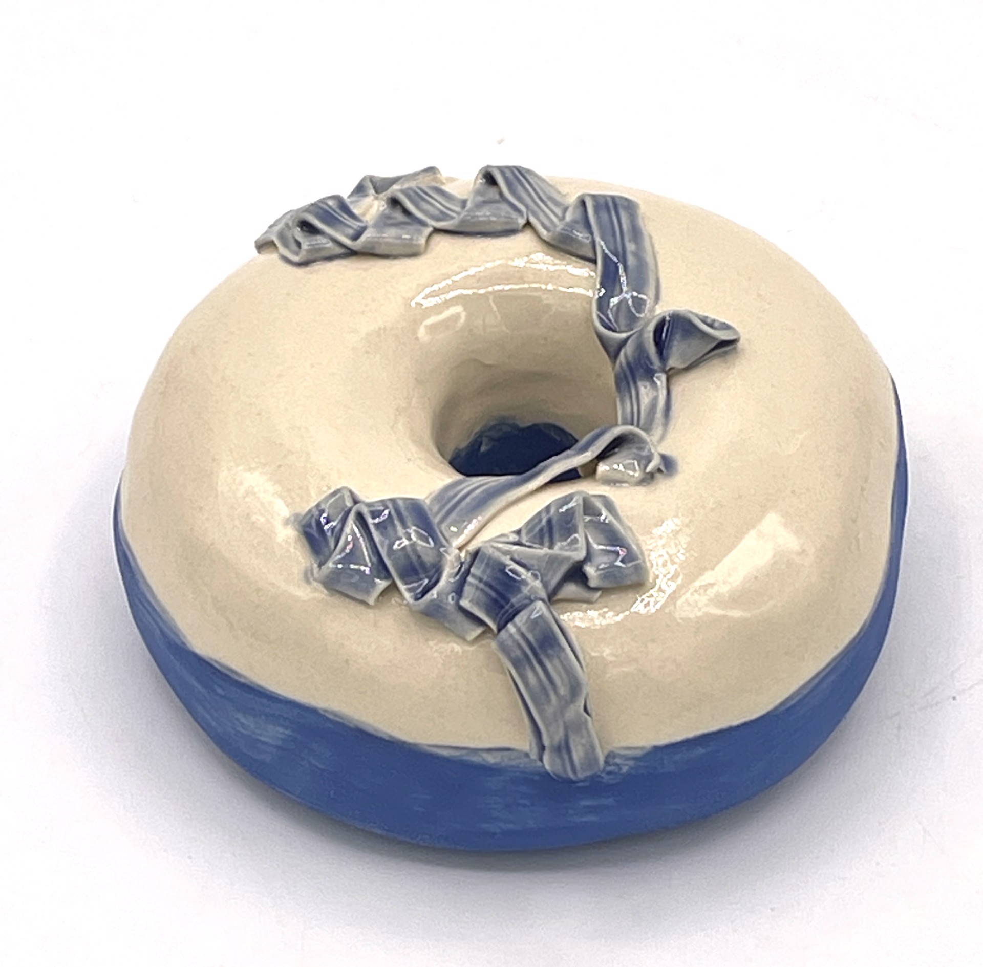 Blue Ribbon Wall Donut by Liv Antonecchia