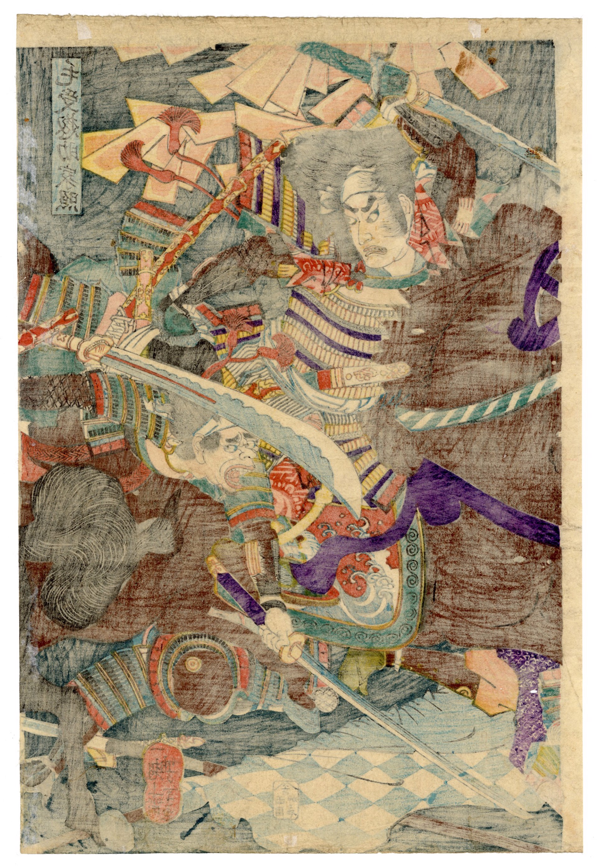 The Bloody Fight Between Two(2) Brave Warriors at the Great Battle of Shizugatake (1583) by Yoshitoshi