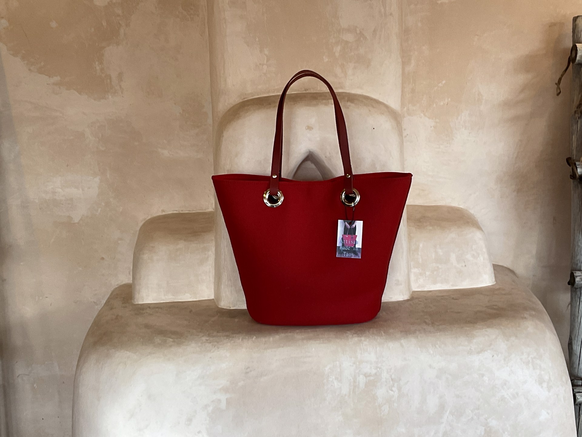 134 Red Merino Wool Handbag by Jill Rounds
