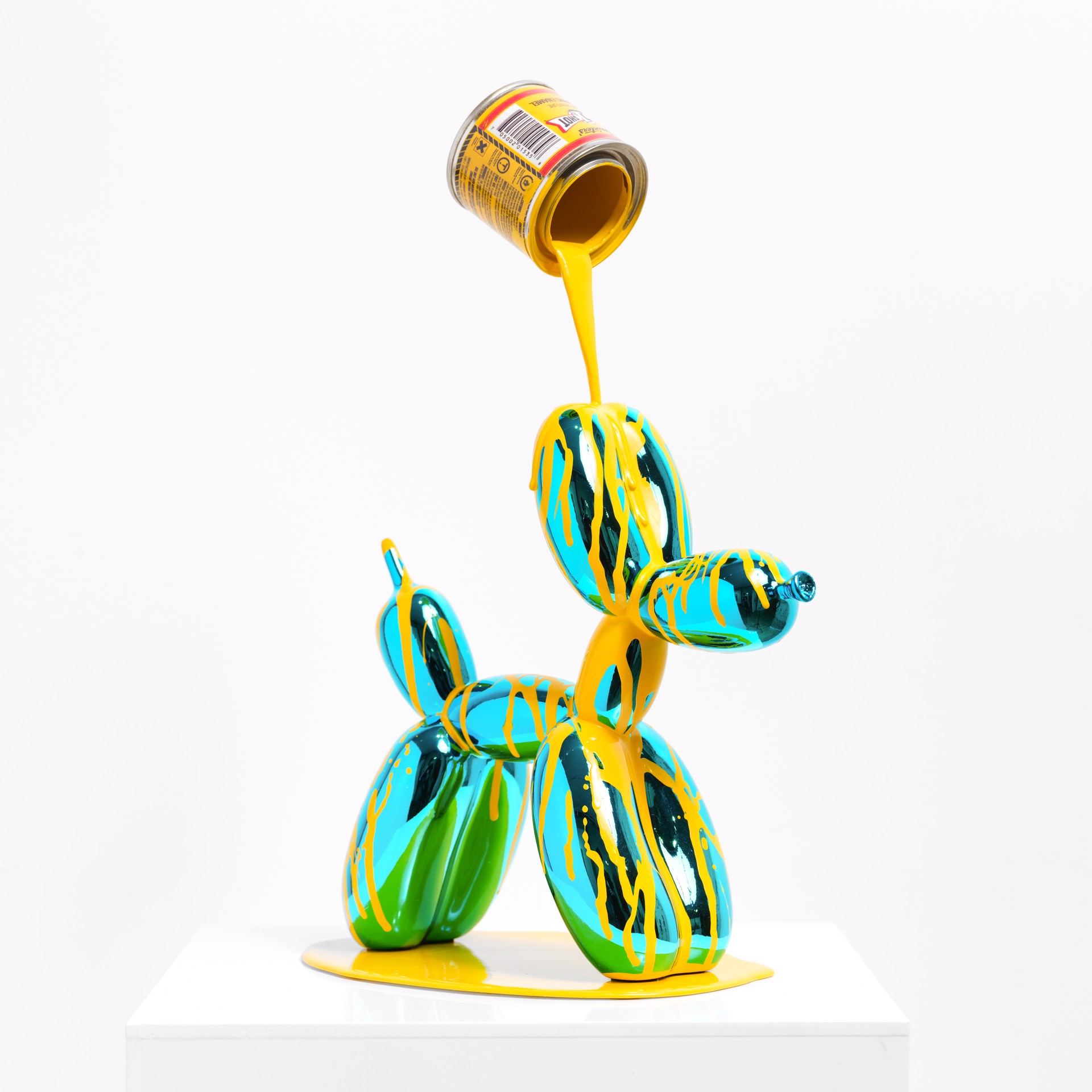 Happy accident - Balloon dog - Blue and yellow by Joe Suzuki