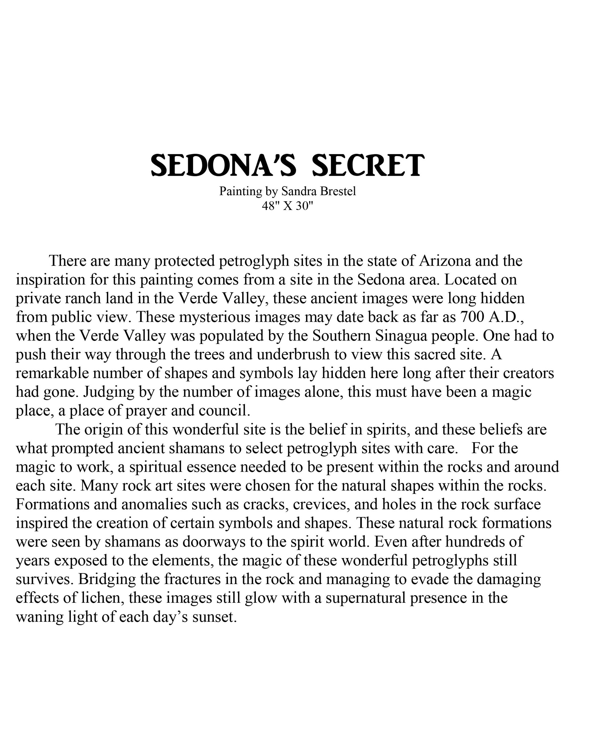 Sedona's Secret by Sandra Brestel Limited Editions