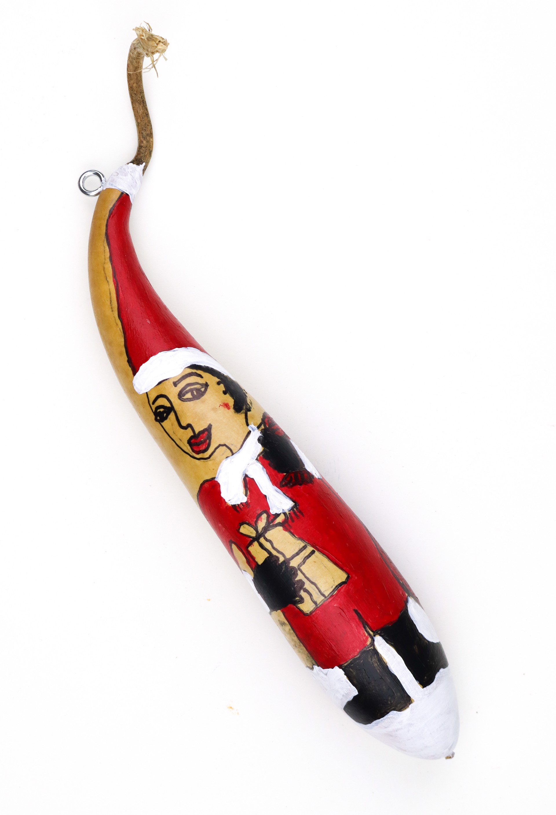 Mrs. Clause (gourd ornament) by Toni Lane