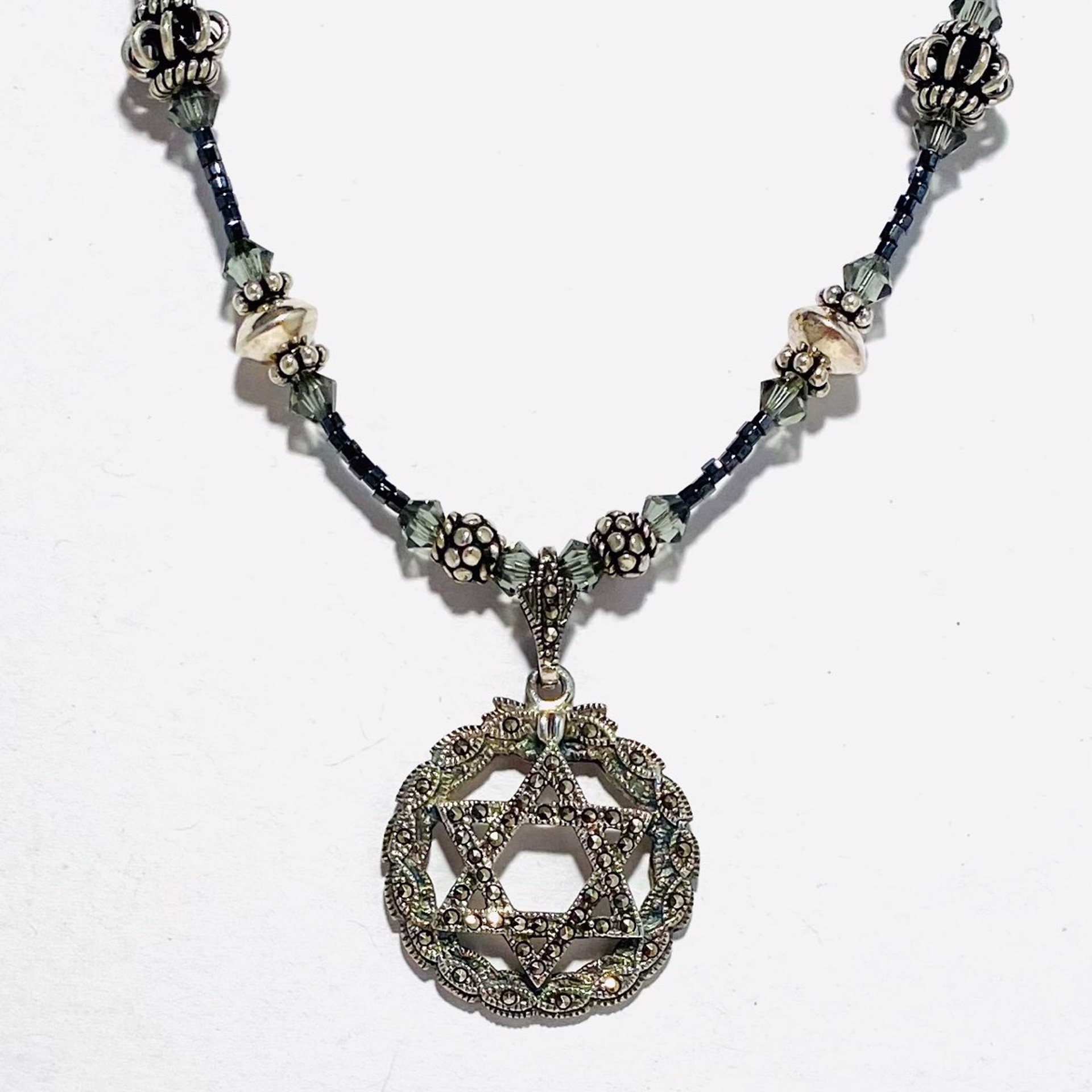 Marcasite Vintage Star of David 18" Necklace SHOSH22-47 by Shoshannah Weinisch