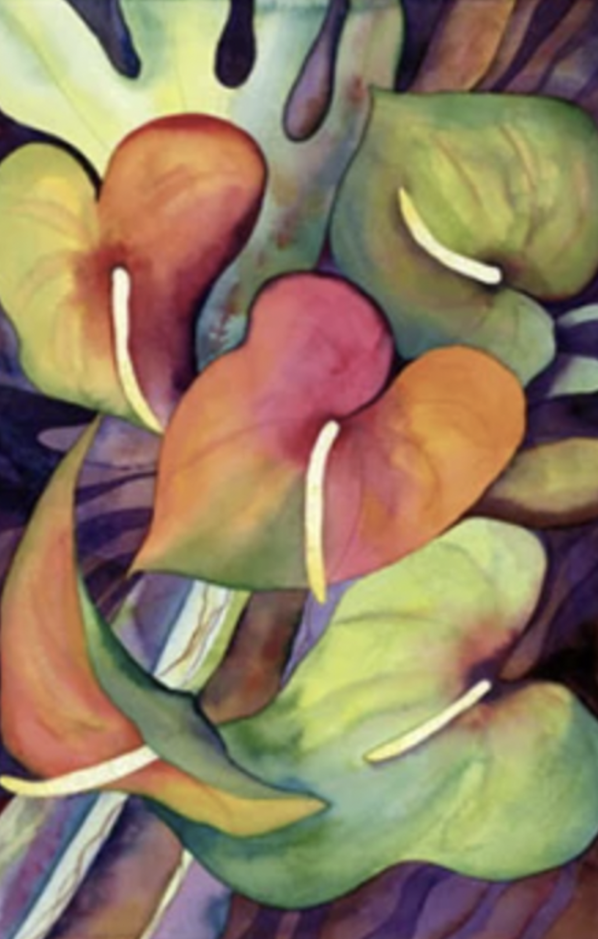 Big Island Anthuriums by Jocelyn Cheng