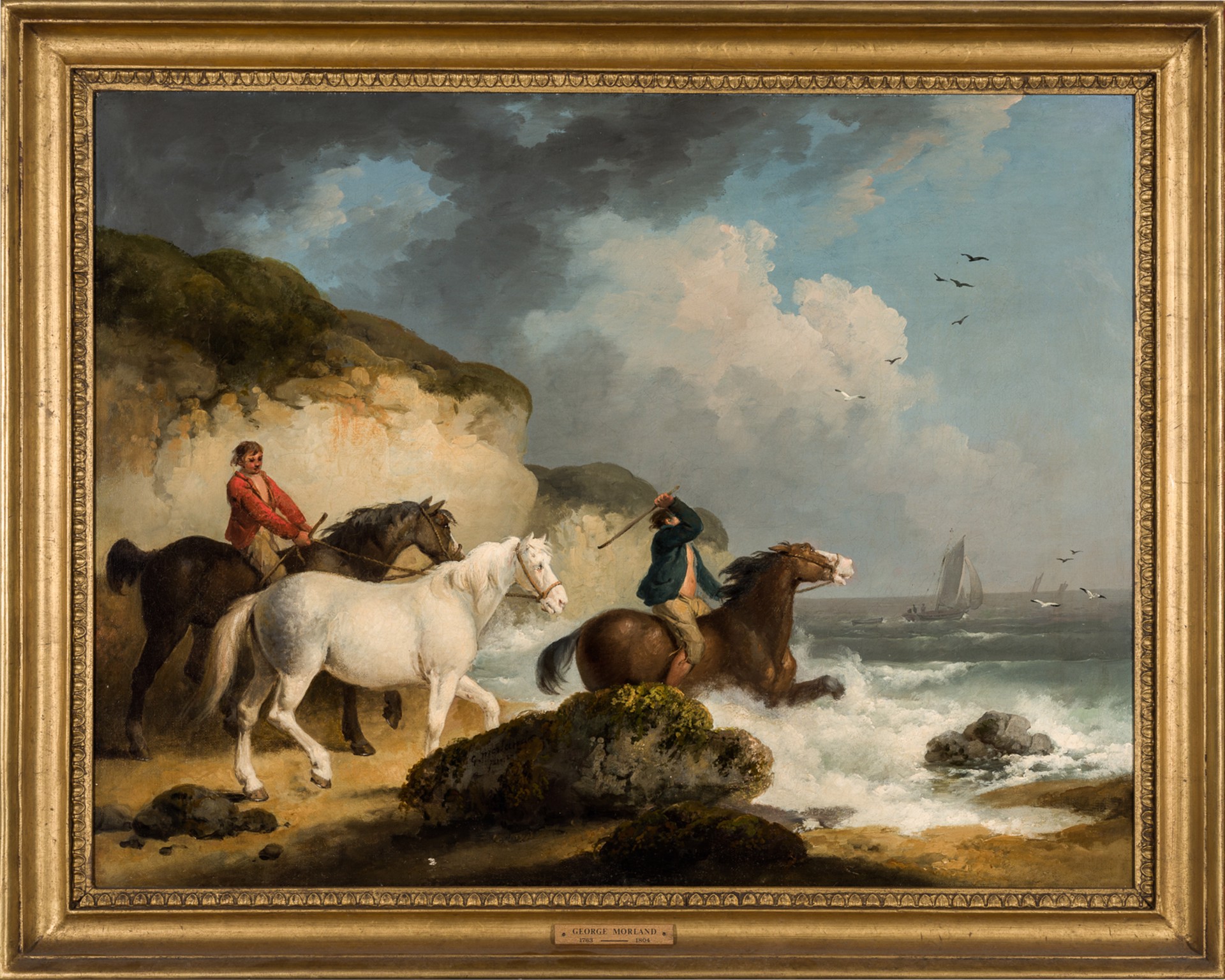HORSES BY THE SEA by George Morland