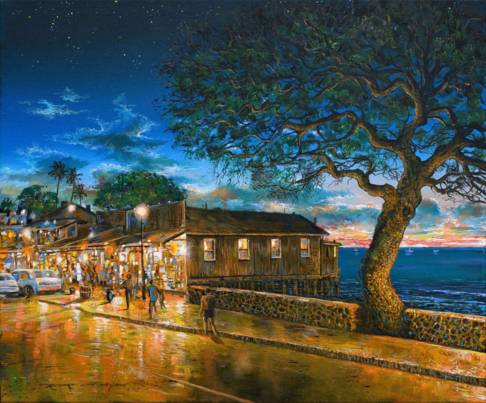As The Sun Sets In Lahaina by Robert Lyn Nelson