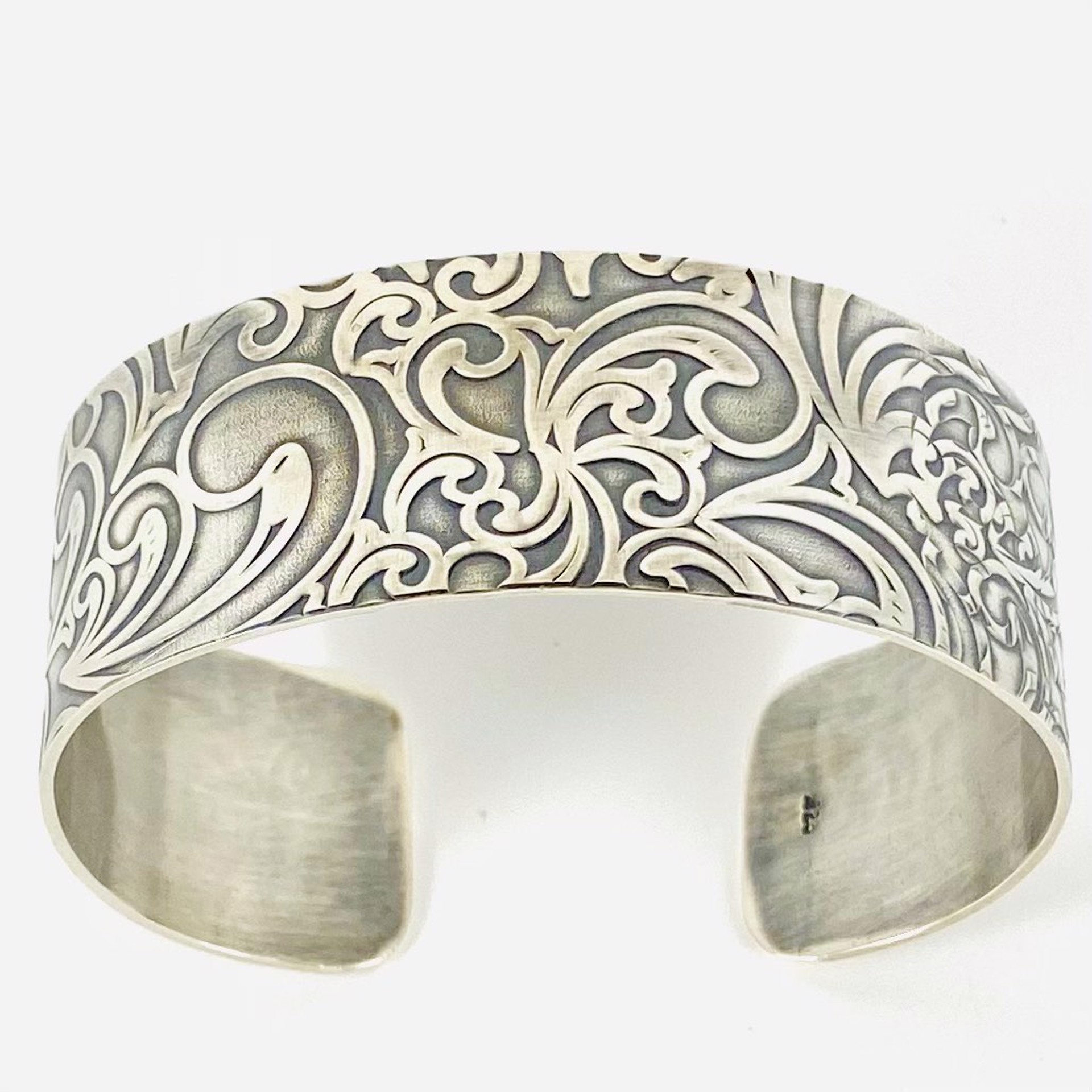 Rolled Design Silver Cuff Bracelet AB22-75 by Anne Bivens