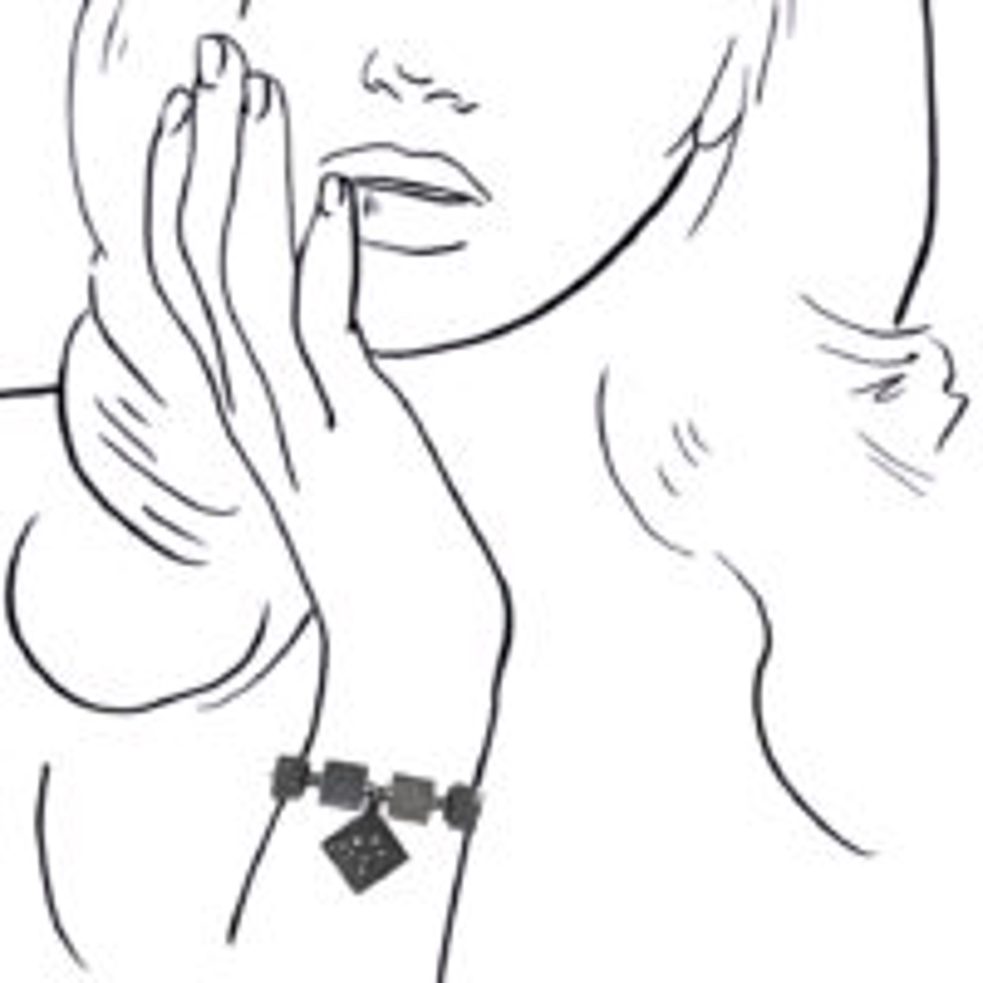 Square Black & Diamond Links Charm Bracelet by Biba Schutz