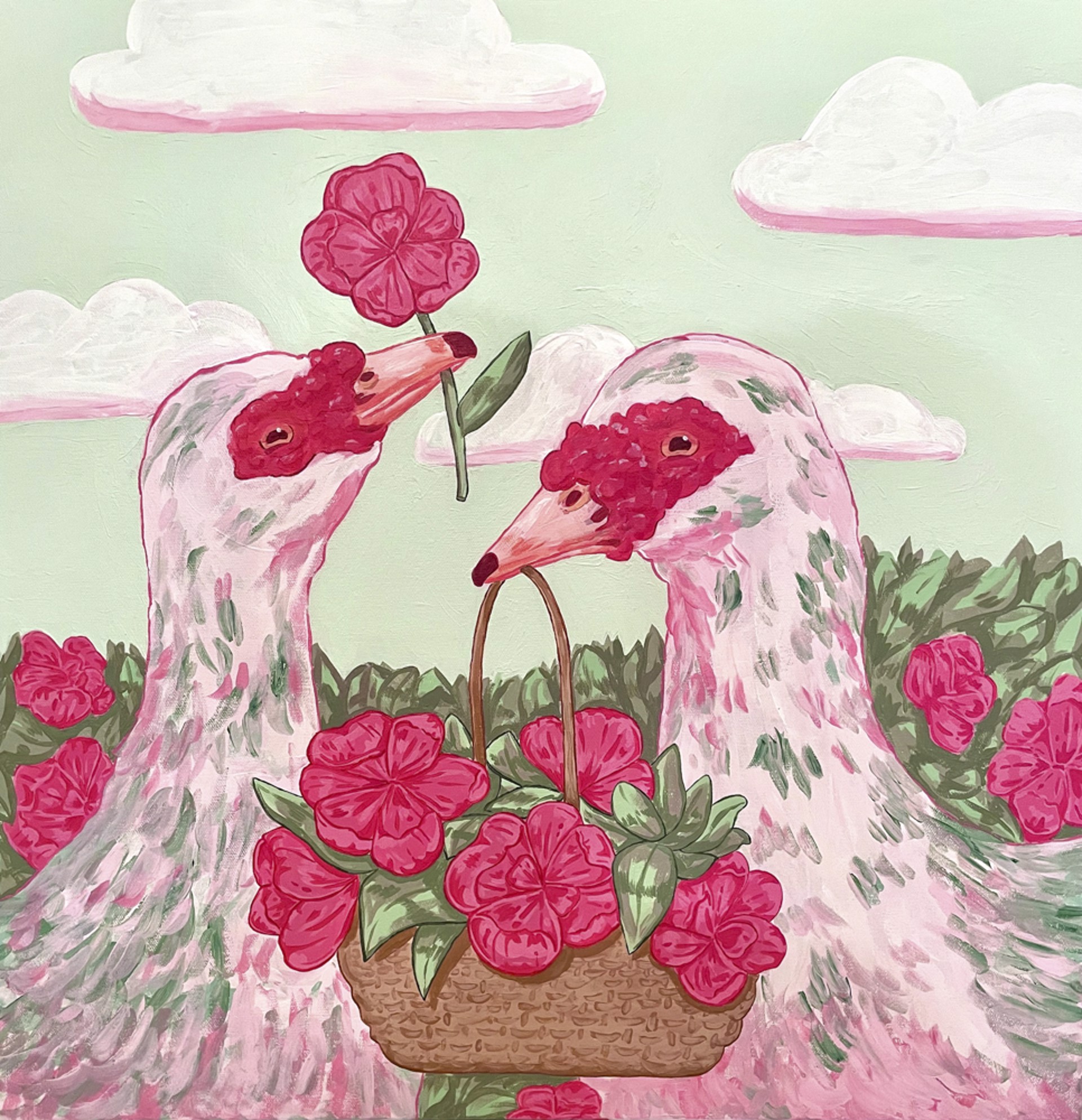 Ducks Love Flowers by Hanna Cohen