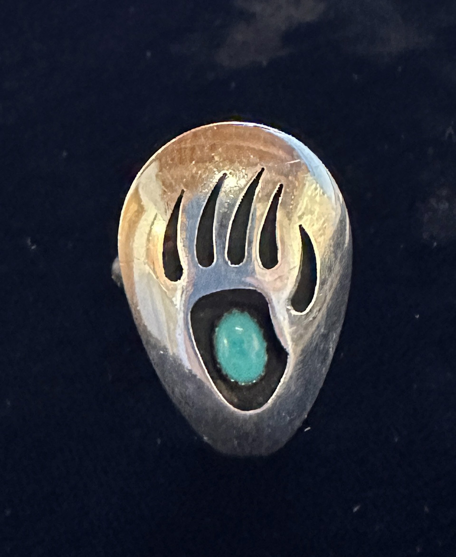 Silver and Turquoise Bear Claw Ring